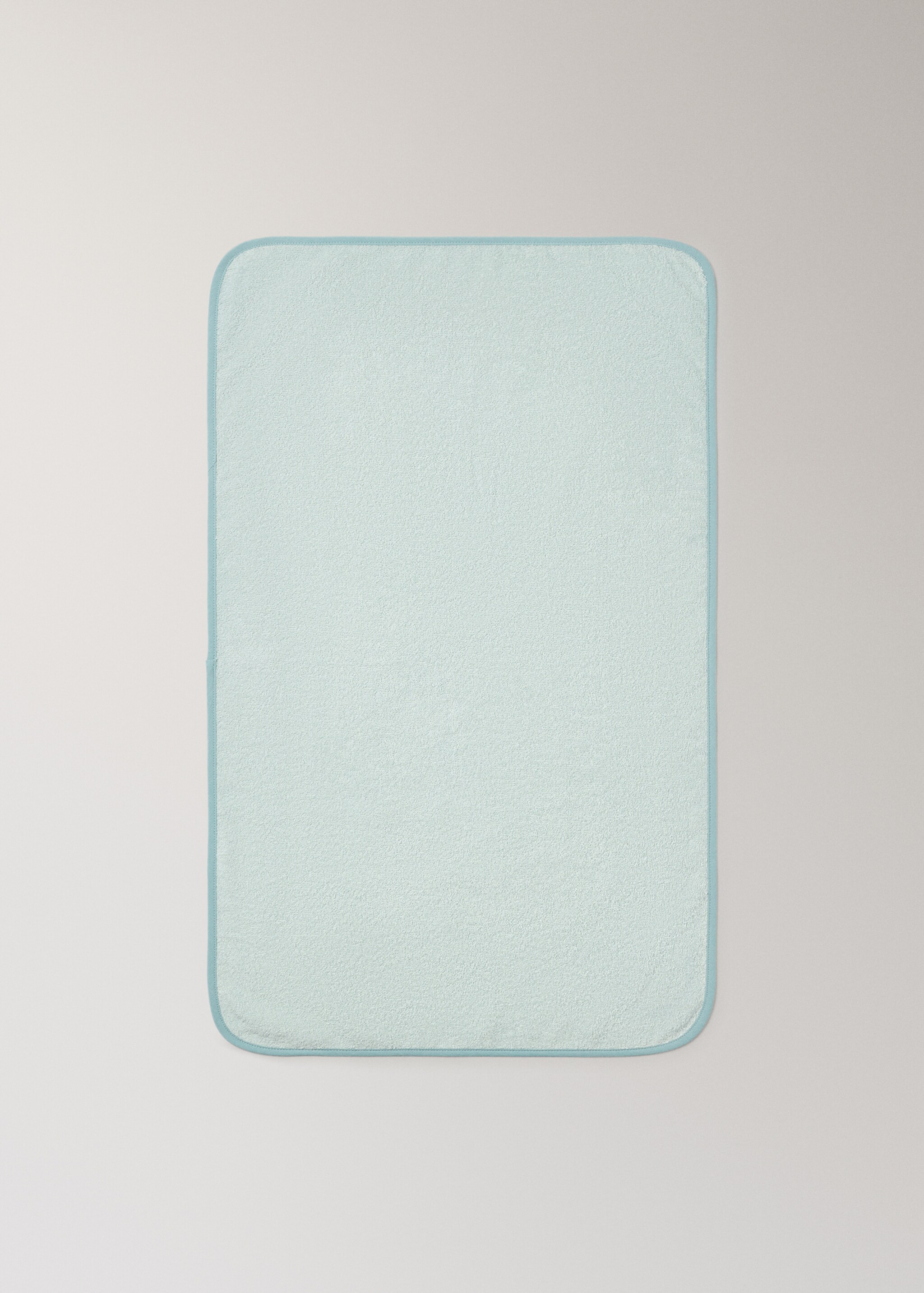 Cotton washbasin towel with contrasting trim - Details of the article 3, Mint Green. Ref: 27042935-00.
