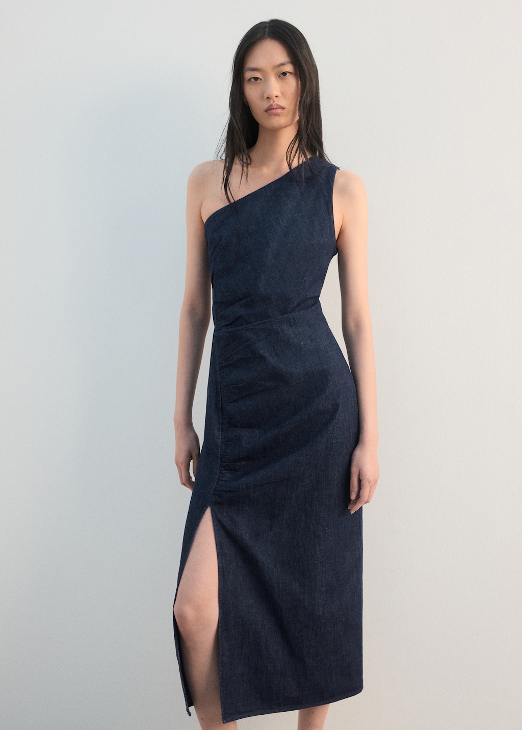 Mango Asymmetric denim dress