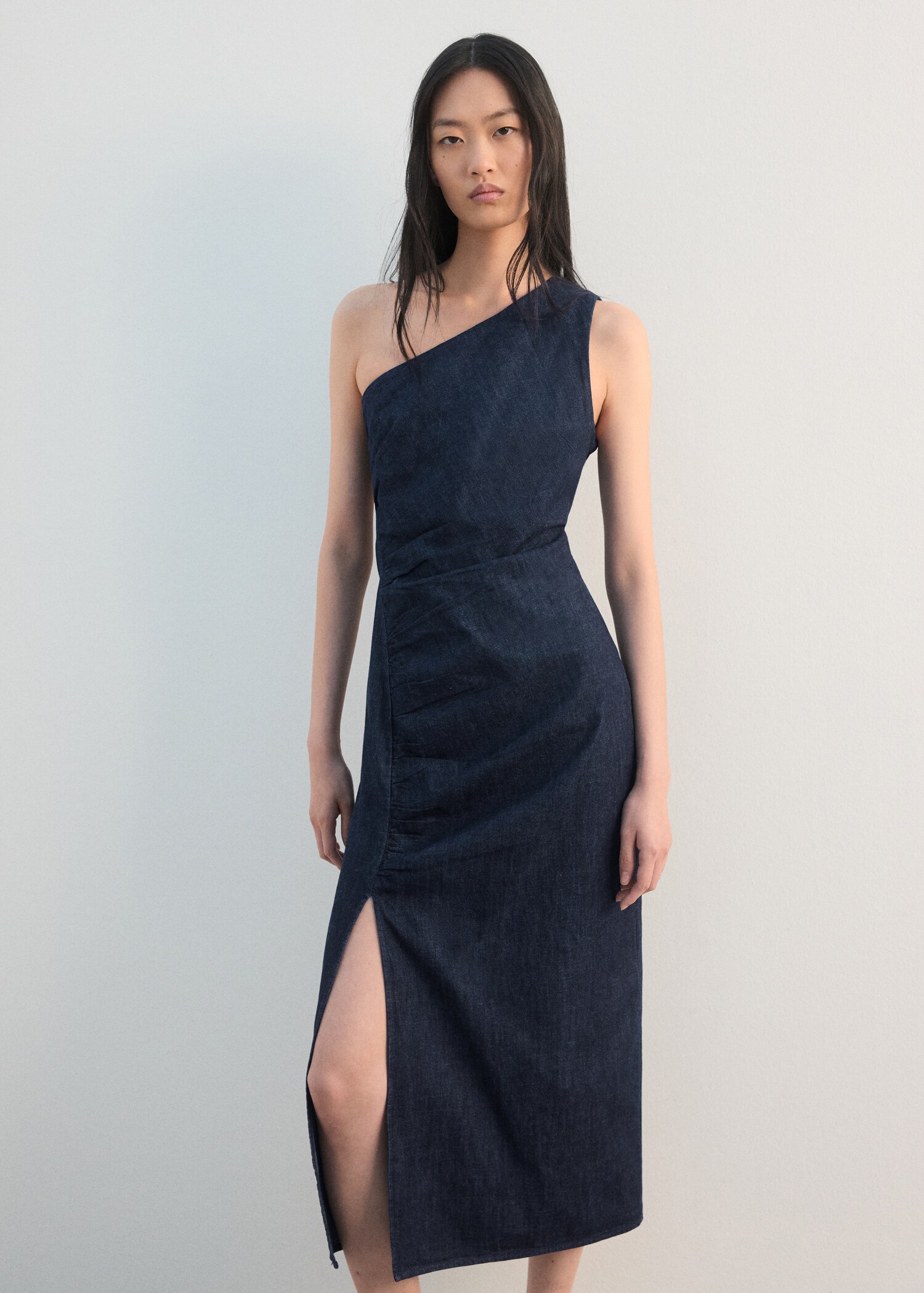 Asymmetric denim dress - Medium plane
