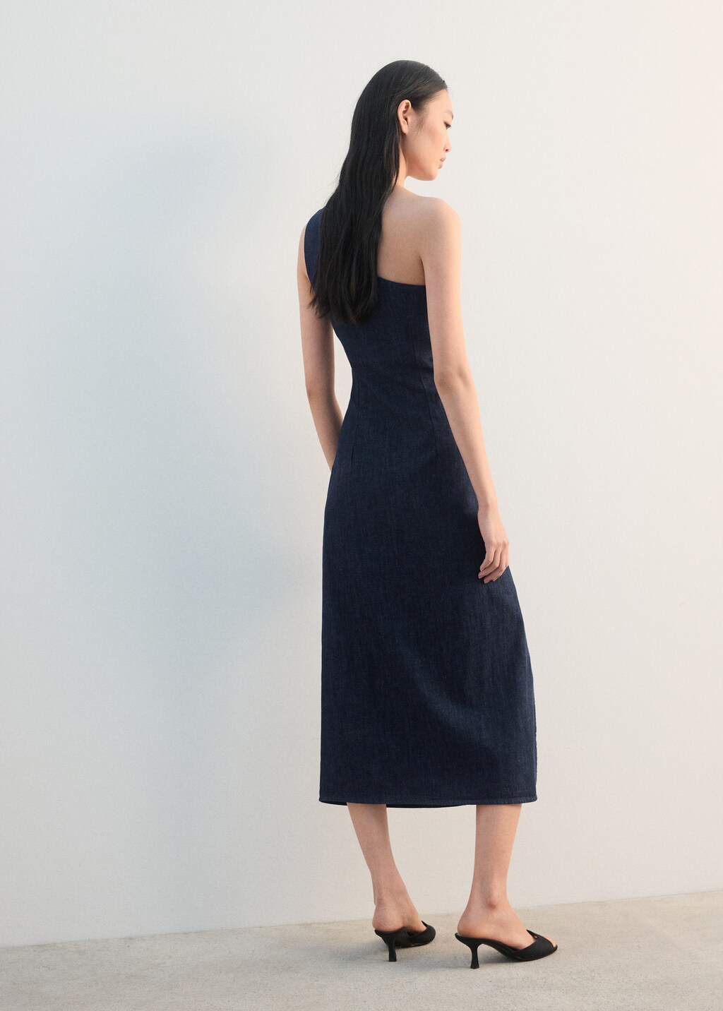 Mango Asymmetric denim dress