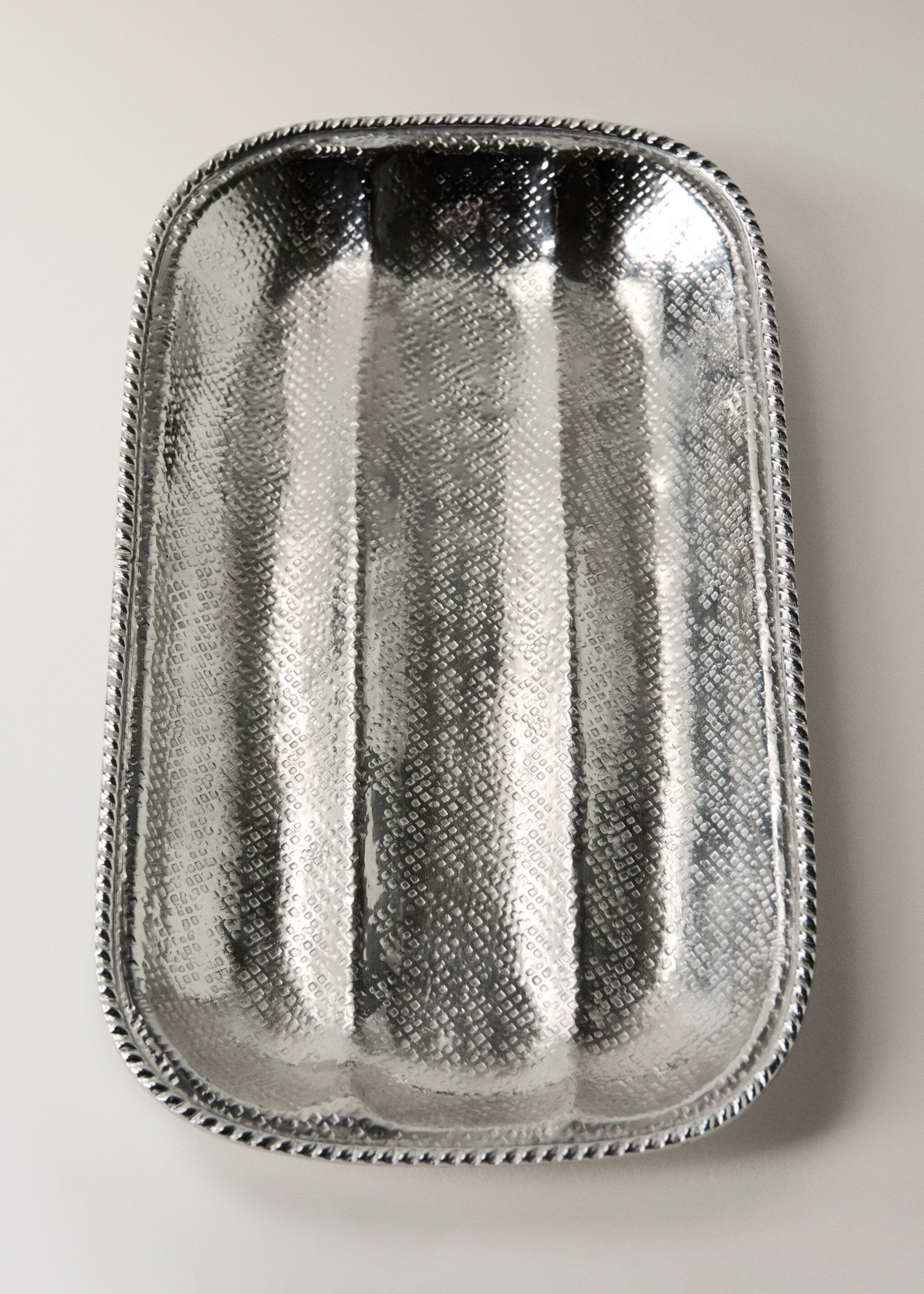 Ορθογώνιος δίσκος μπάνιου από μπρούντζο - Λεπτομέρεια του προϊόντος 1, Ασημί. Ref: 27043272-00.