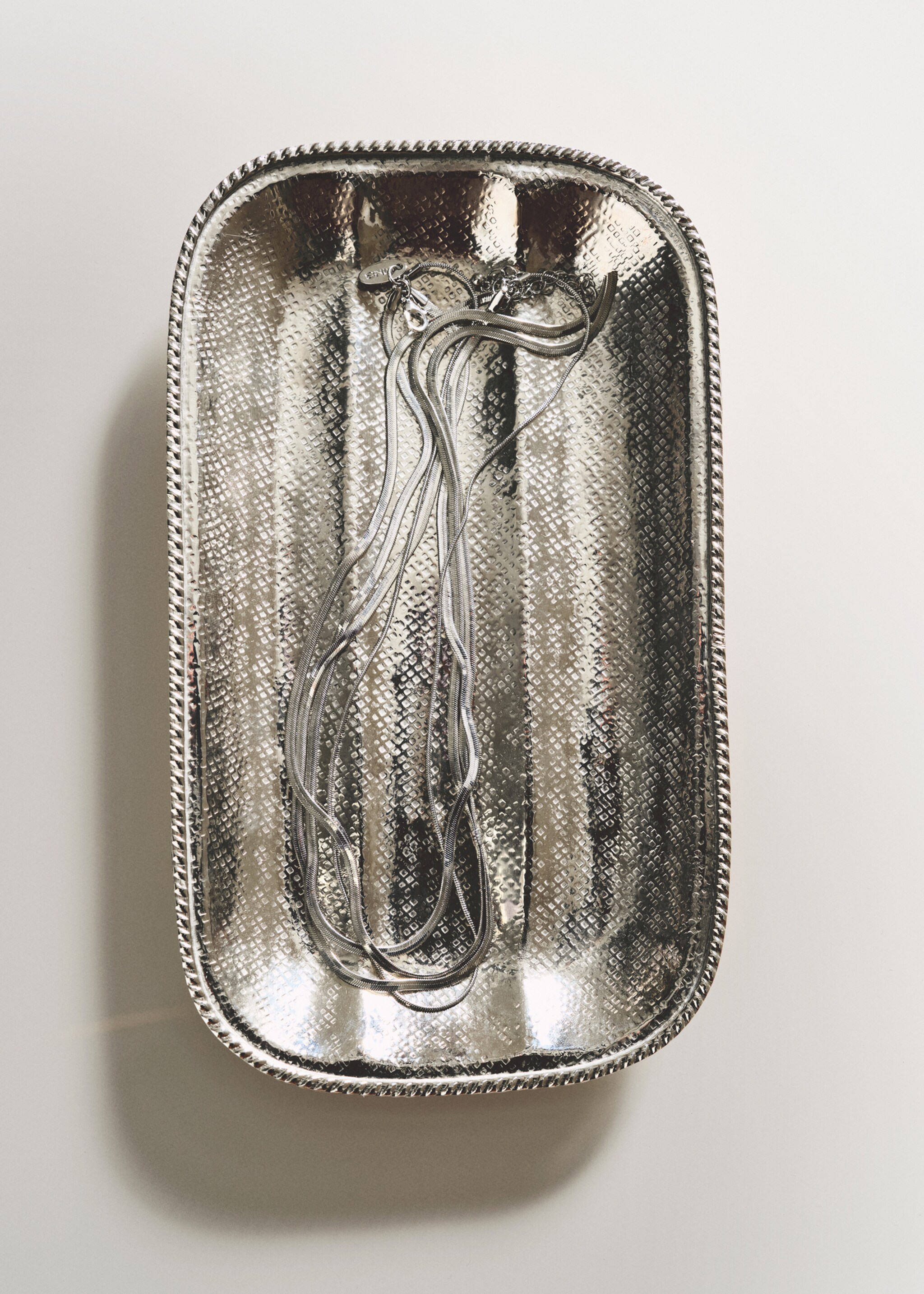 Ορθογώνιος δίσκος μπάνιου από μπρούντζο - Λεπτομέρεια του προϊόντος 6, Ασημί. Ref: 27043272-00.