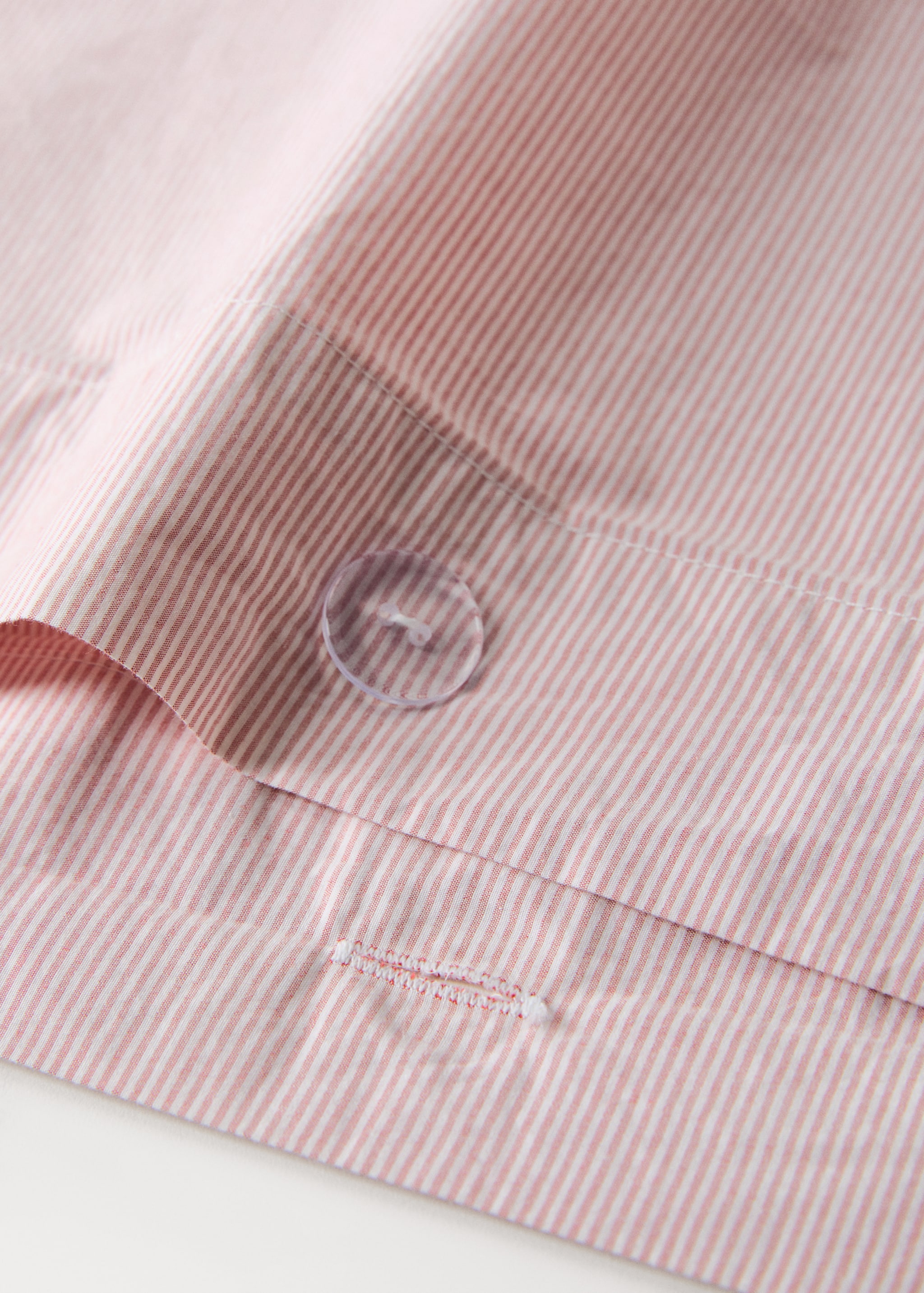 Yarn-dyed cotton duvet cover Bed 53/55 inches - Details of the article 1, Grapefruit. Ref: 27043278-00.