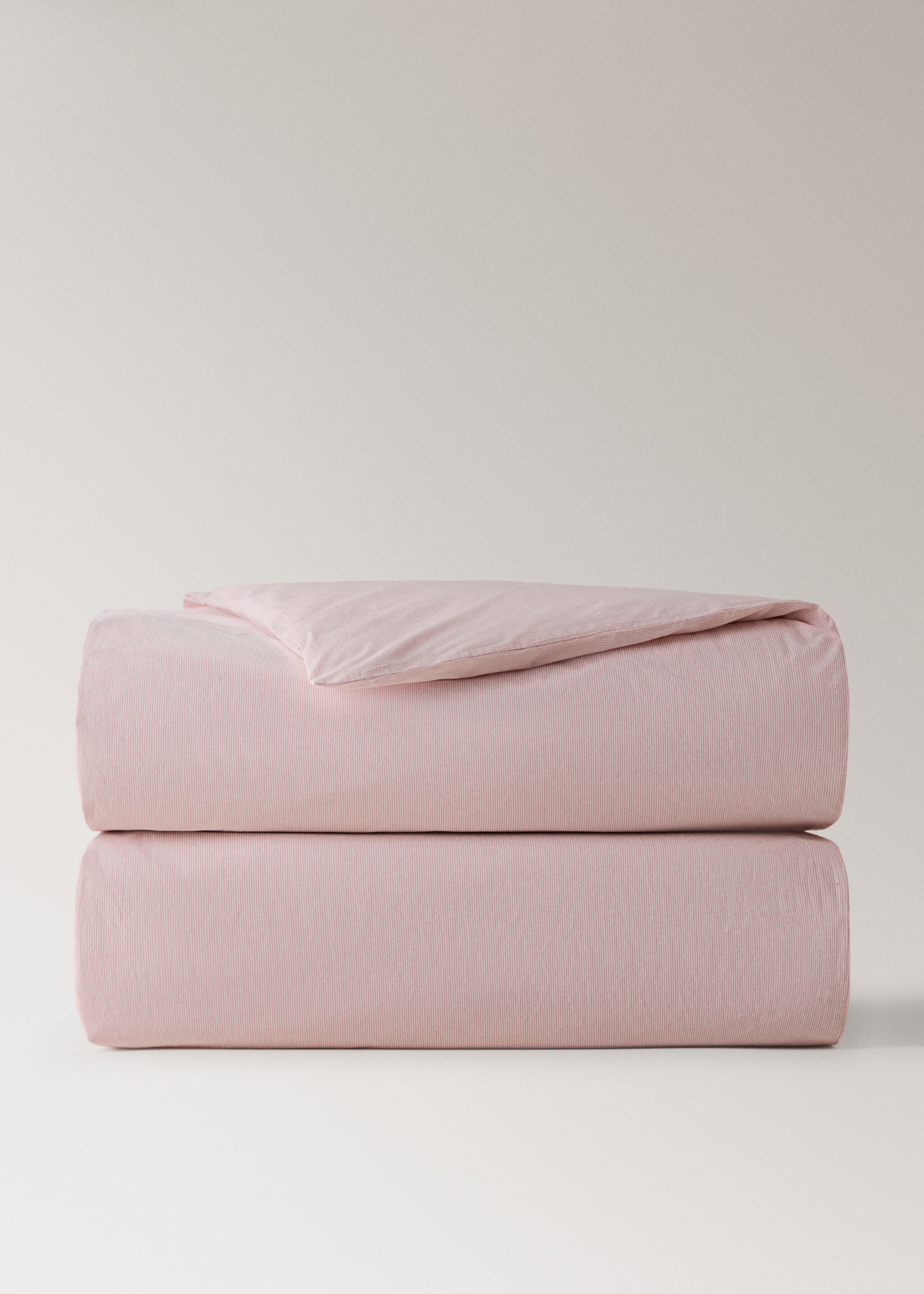 Cotton yarn-dyed duvet cover for Bed 150/160 cm - Article without model, Grapefruit. Ref: 27043279-00.