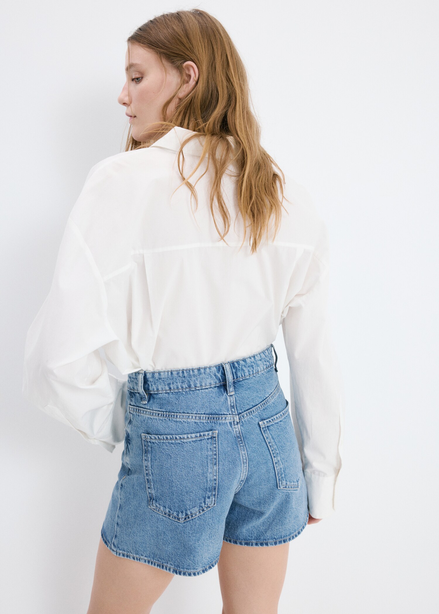 Short en jean droit taille haute - Verso de l’article