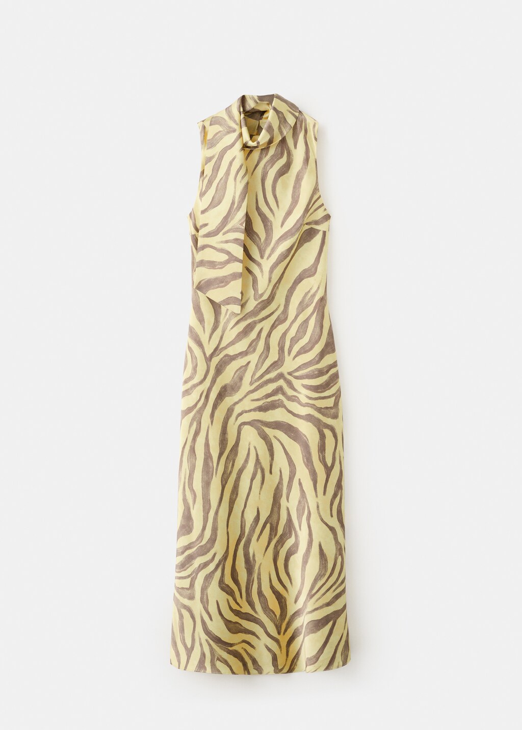 Printed dress with foulard - image 2