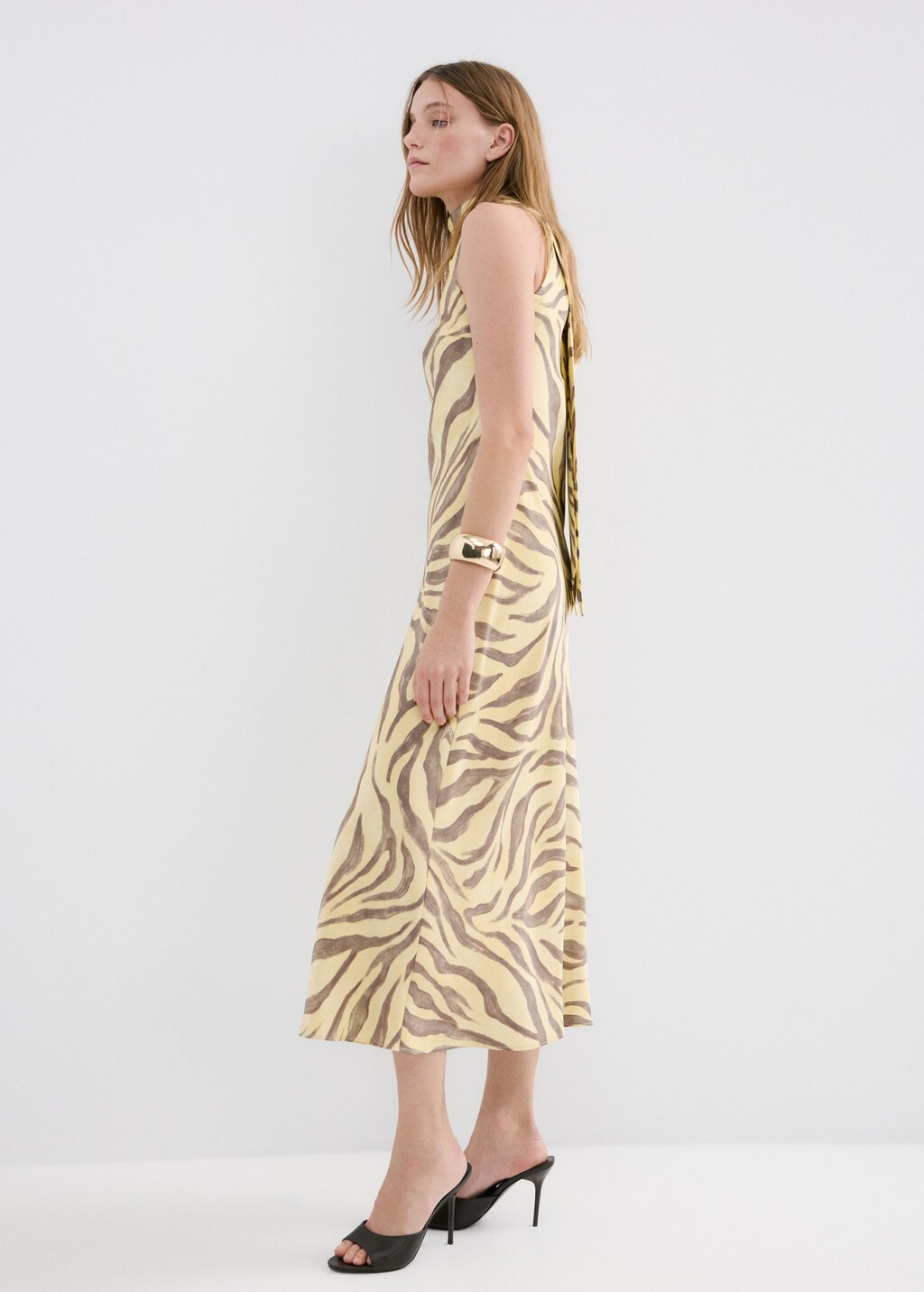 Mango Printed dress with foulard