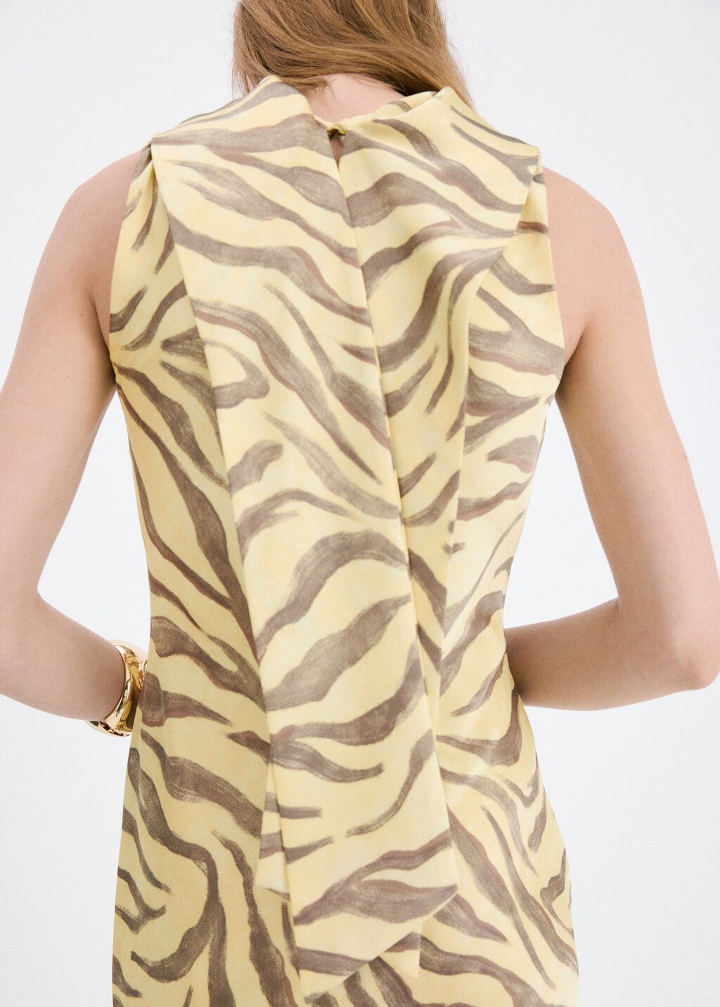 Mango Printed dress with foulard
