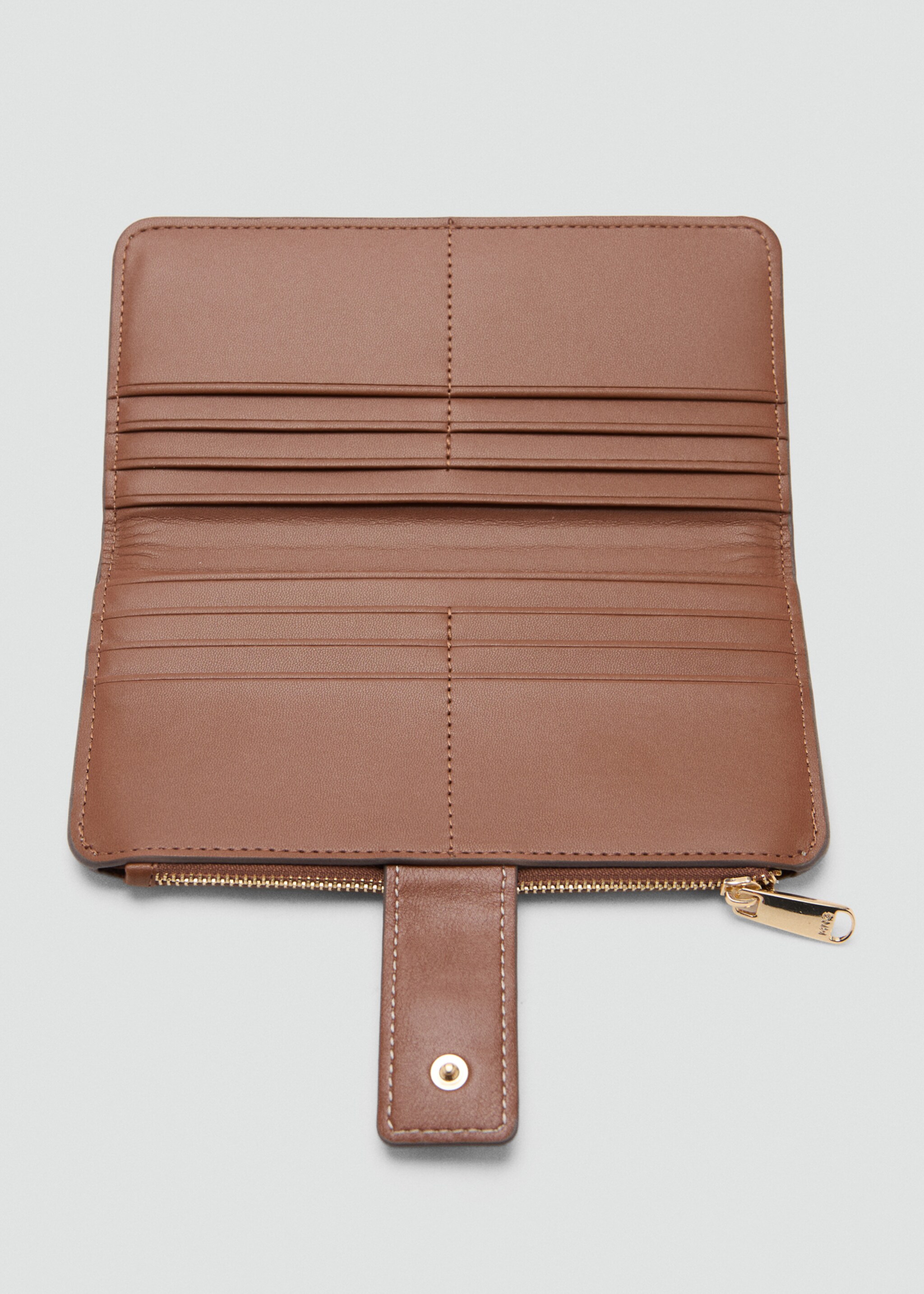 Large wallet with logo print - Details of the article 1, Brown. Ref: 27043308-00.