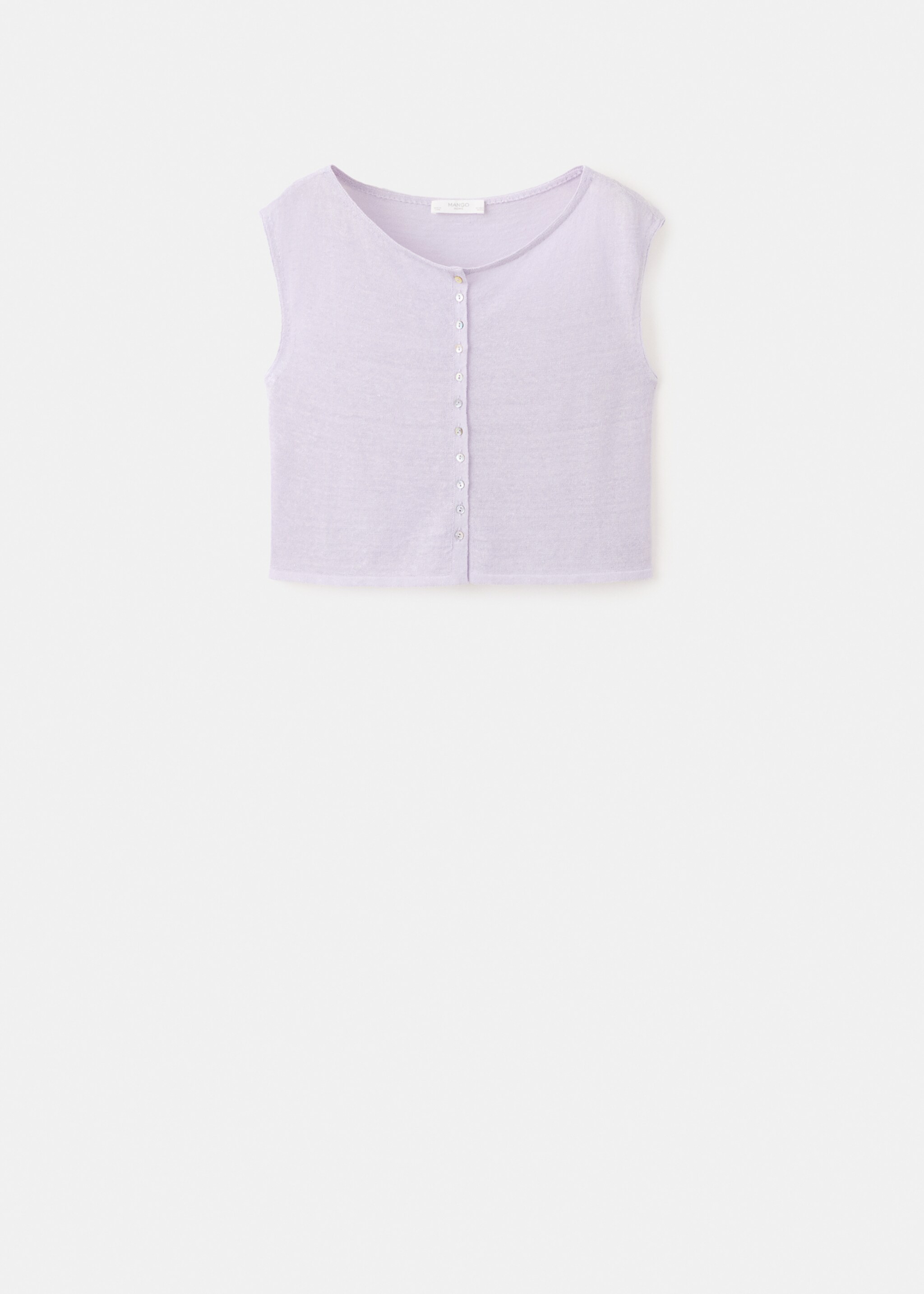 Fine knit short-sleeve cardigan - Article without model, Lilac. Ref: 27043315-00.