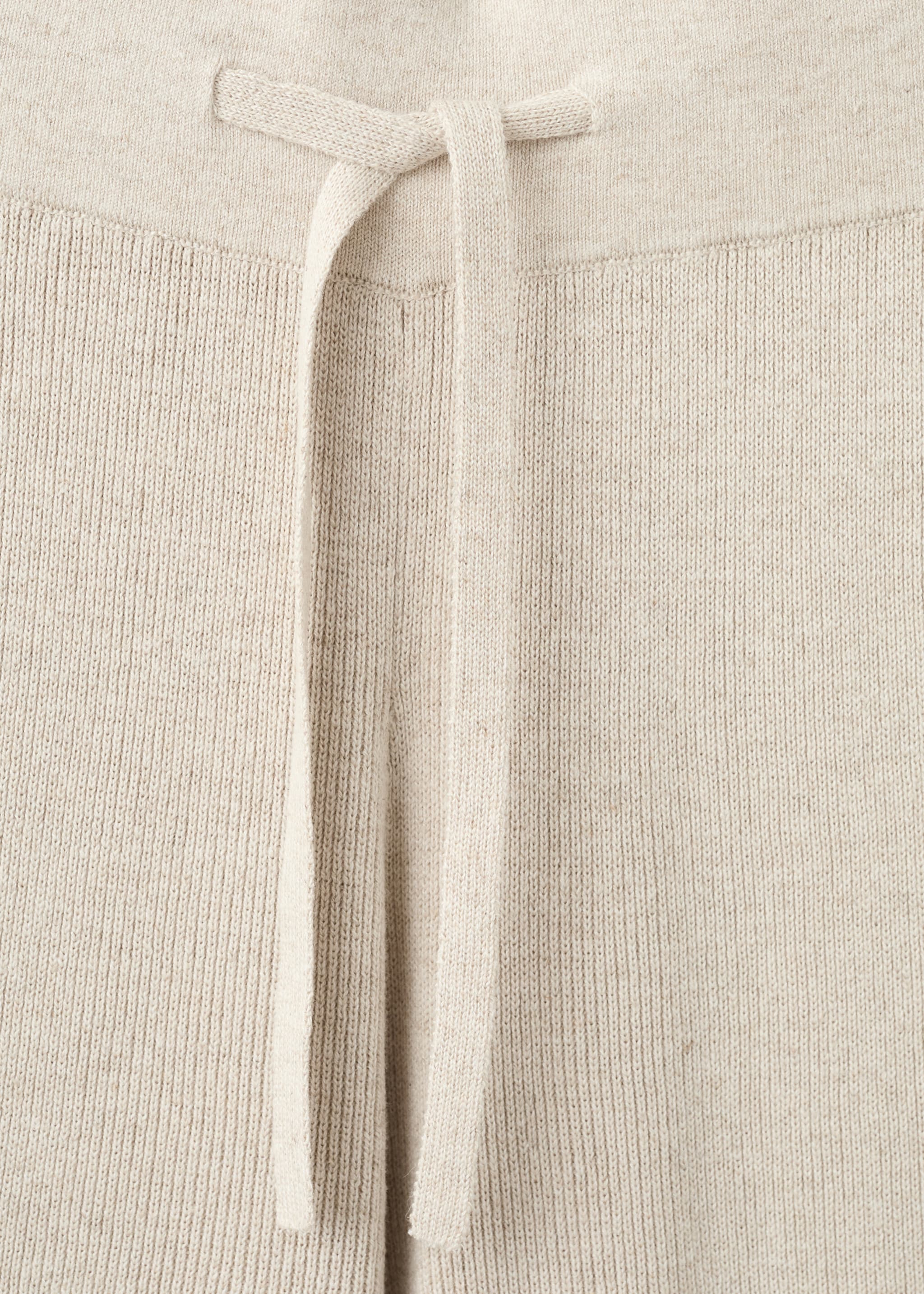 Lange Hose aus fließendem Baumwoll-Leinen-Stoff - Detail des Artikels 8, Beige. Ref: 27043318-00.