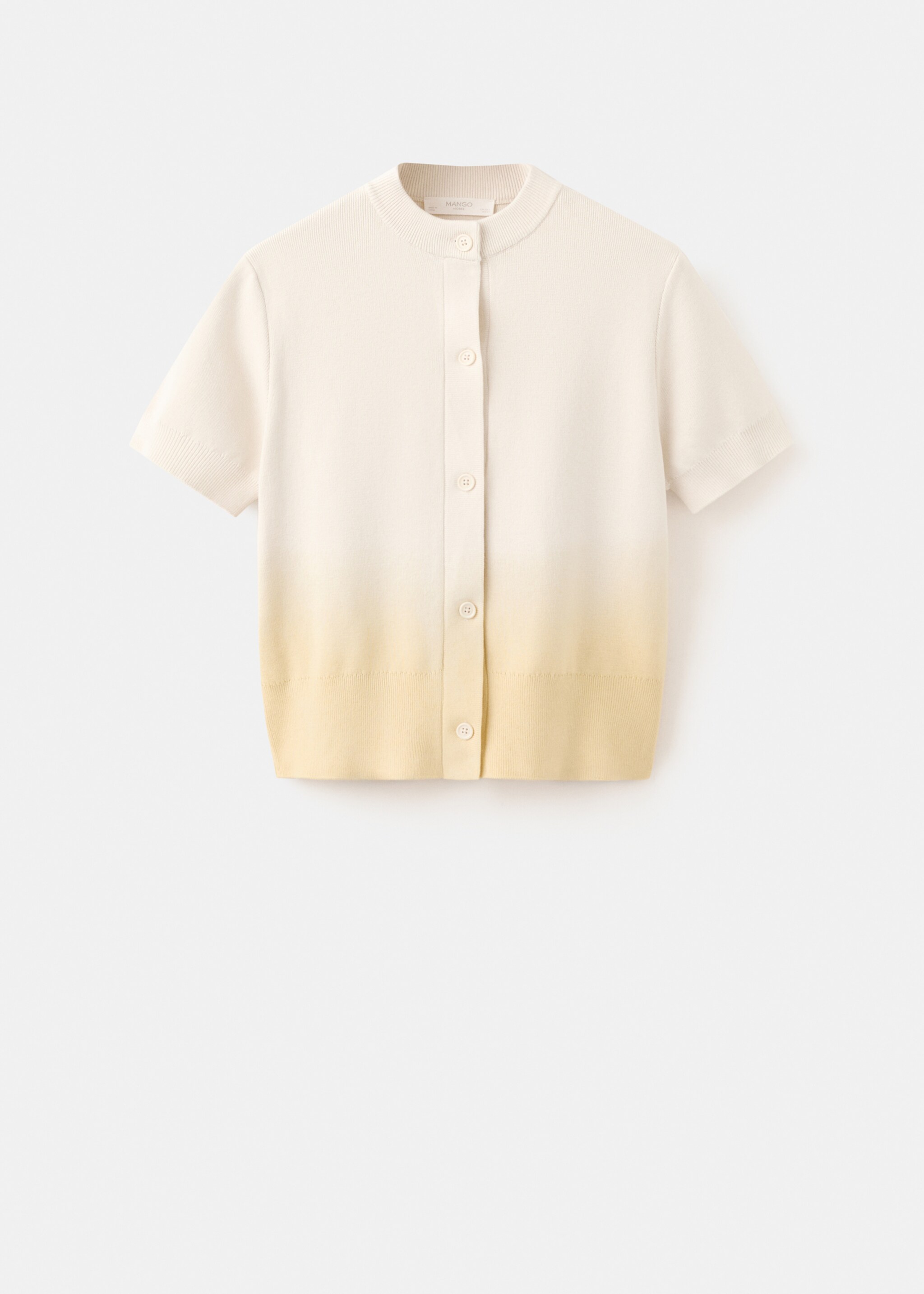 Cardigan dégradé 100 % coton - Article sans modèle, Jaune pastel. Ref: 27043319-00.