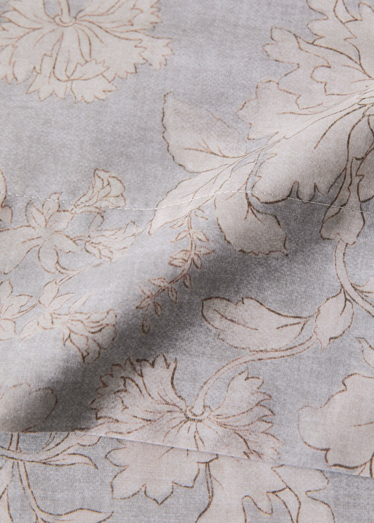 Vintage floral percale cotton top sheet for 150/160cm bed - Details of the article 1