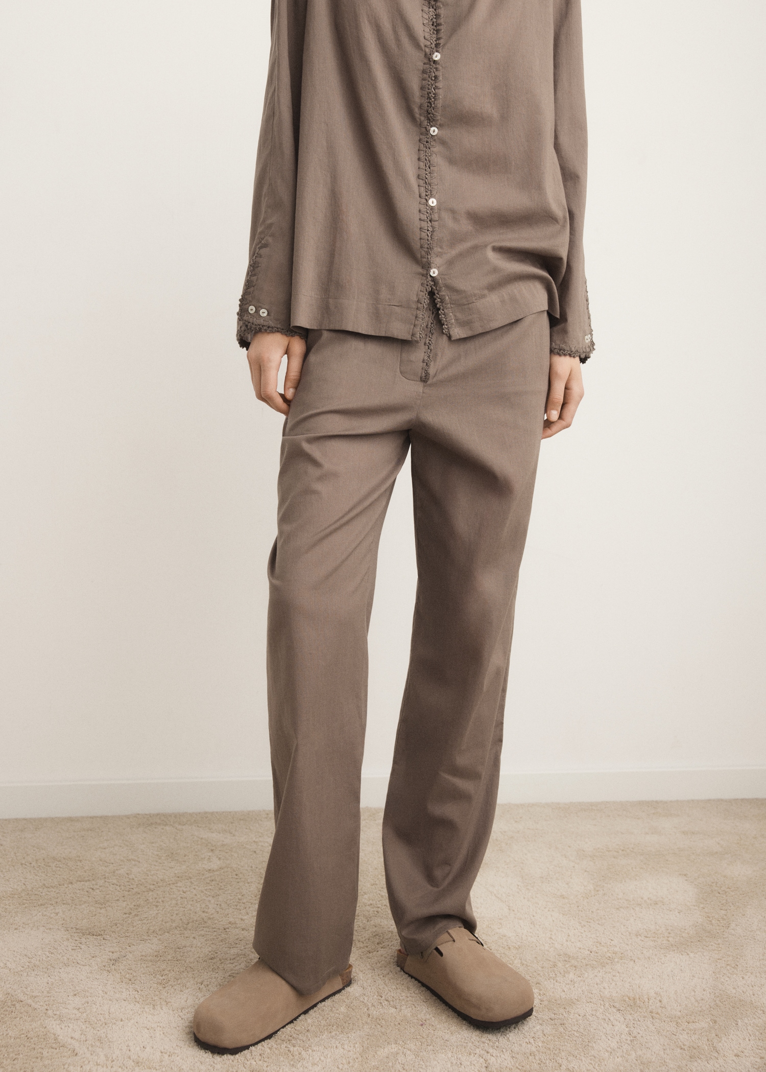 Long cotton pyjama trousers - Medium plane