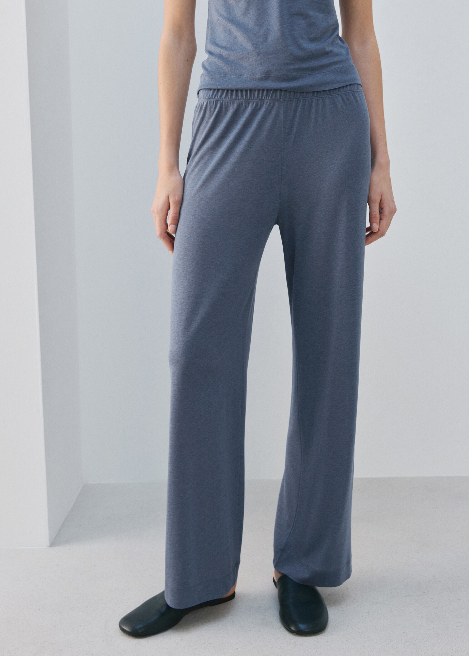 Basic long lyocell pants - Medium plane