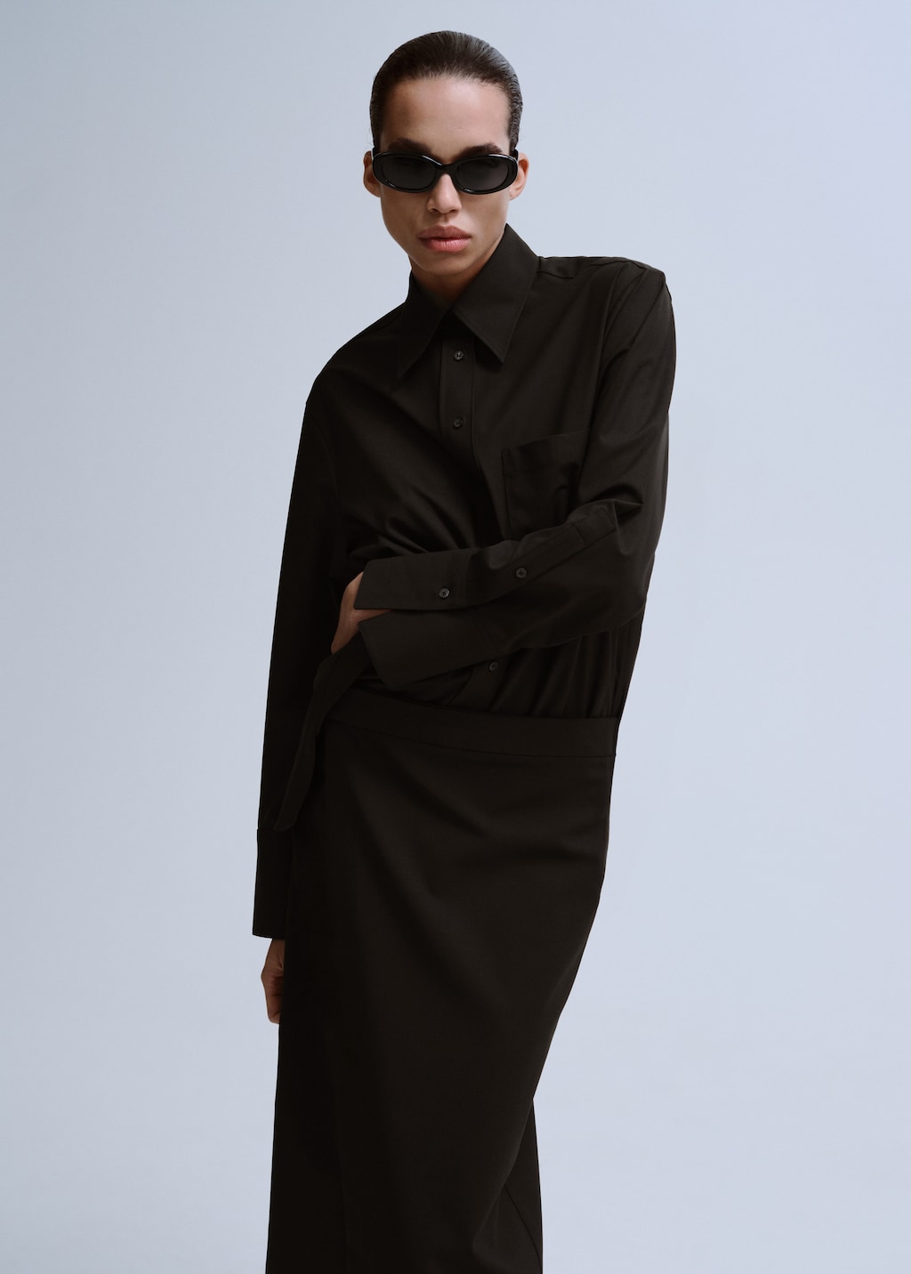 Slit wrap skirt