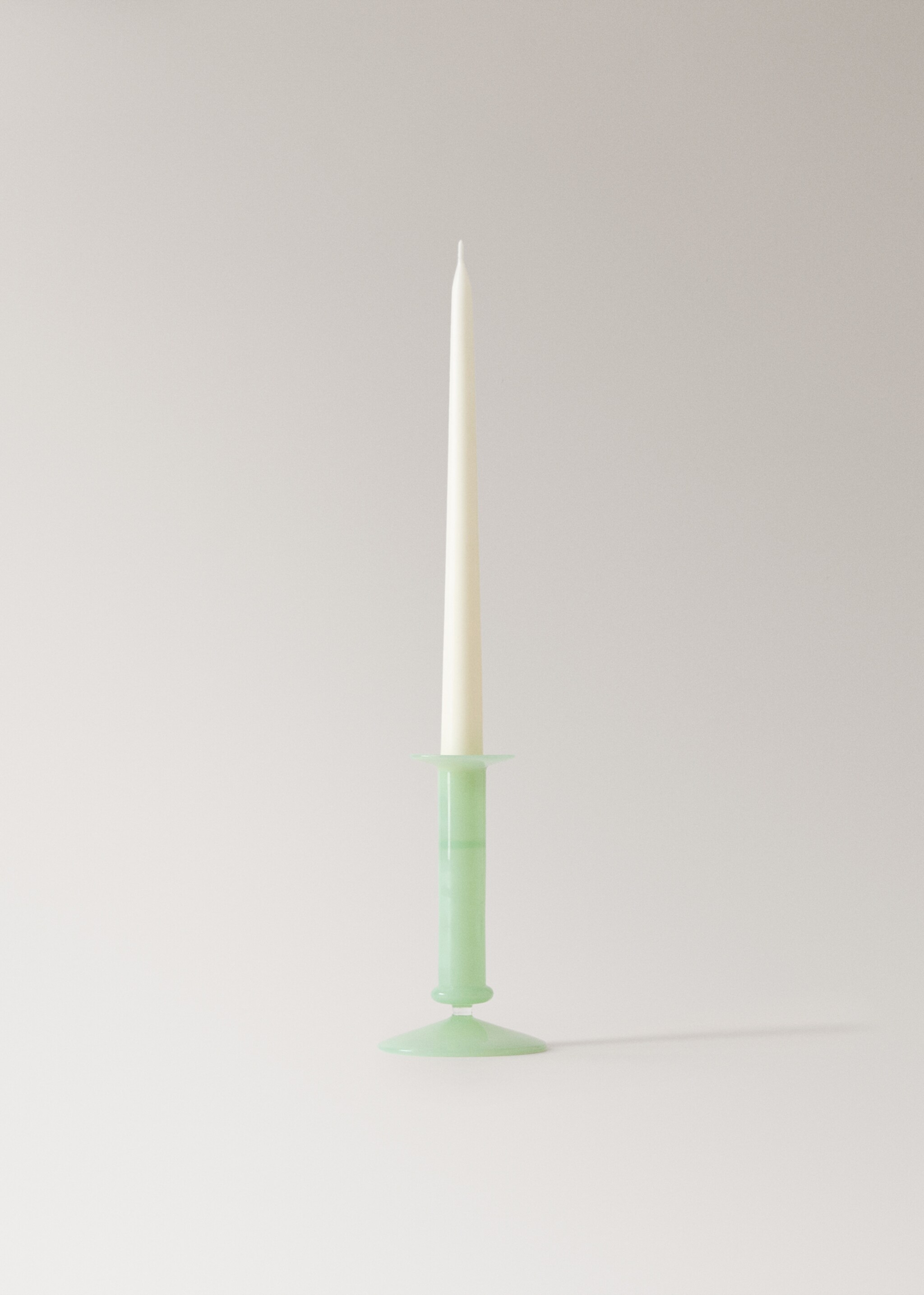 Large coloured borosilicate glass candelabra - Details of the article 3, Mint Green. Ref: 27043338-00.