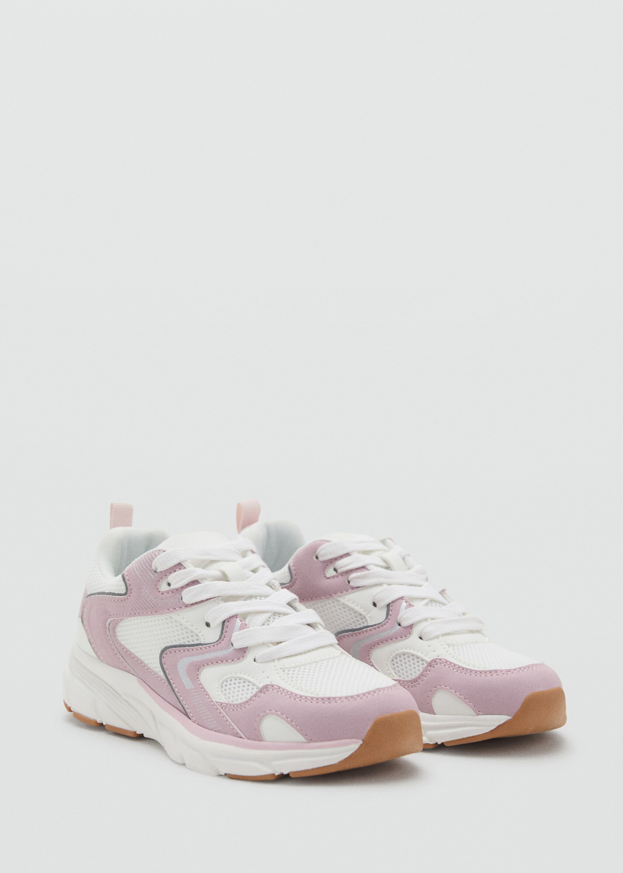 Combined trainers with laces - Medium plane, Pastel Pink. Ref: 27043339-00.