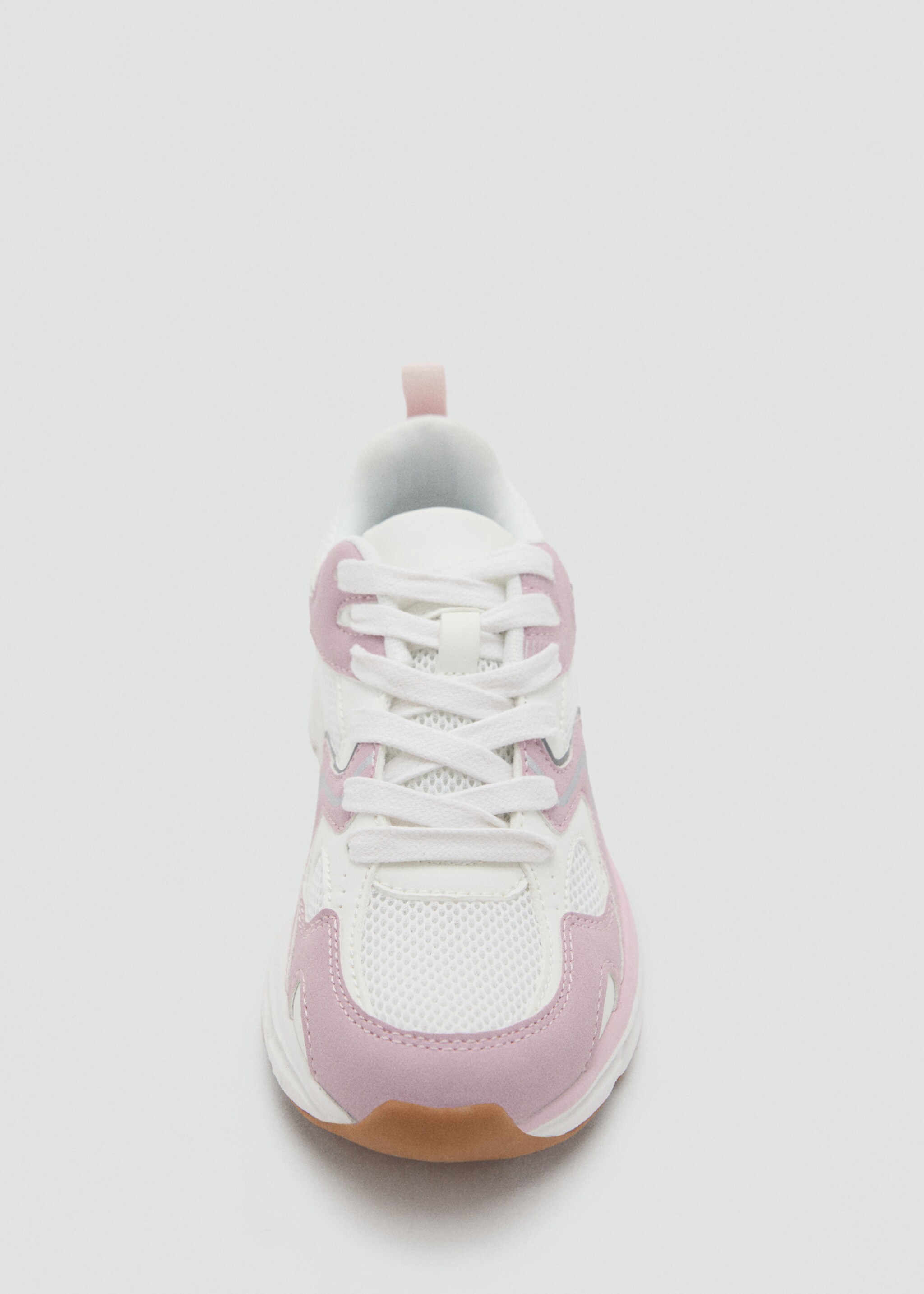 Combined trainers with laces - Details of the article 2, Pastel Pink. Ref: 27043339-00.