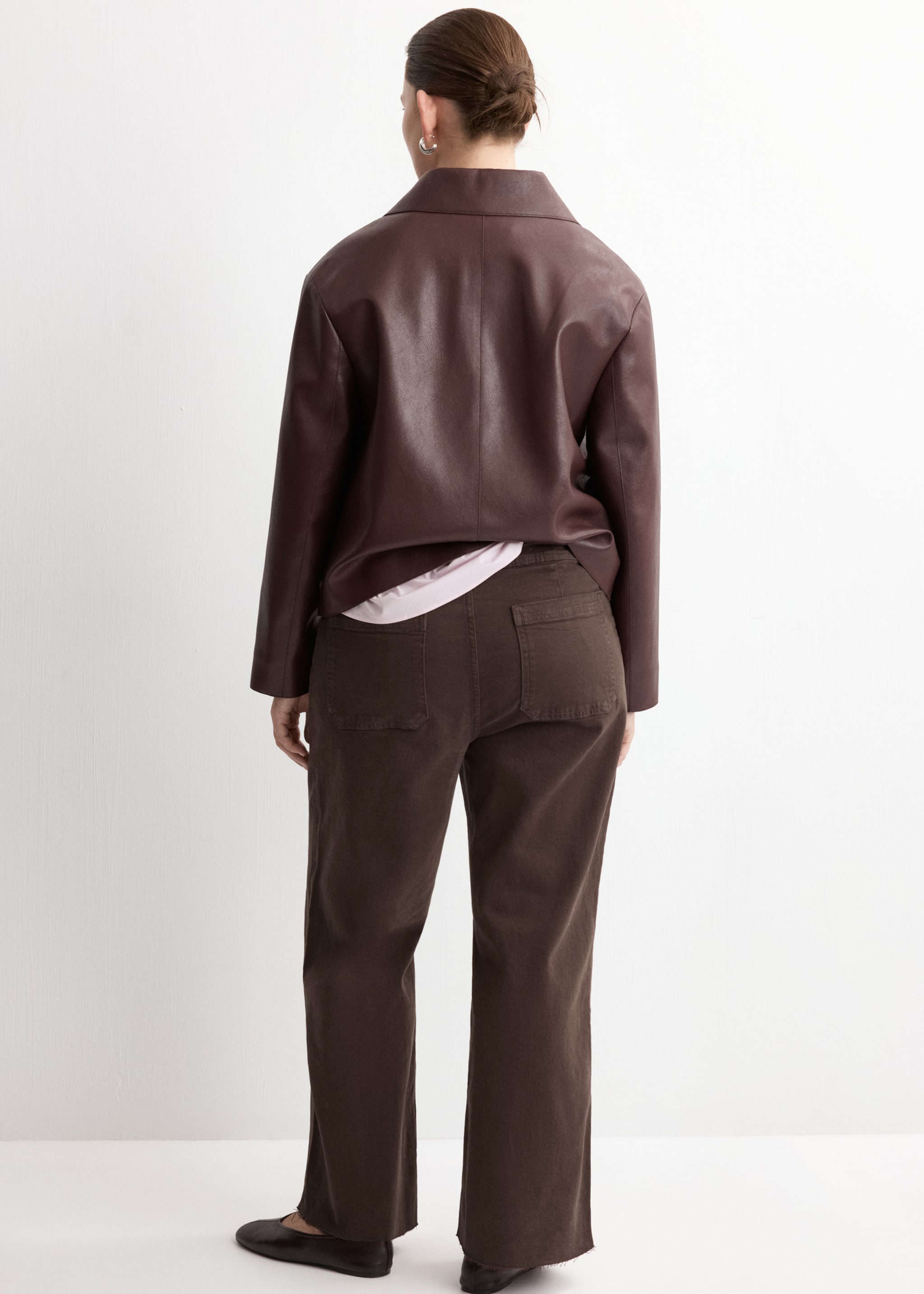 Catherin culotte high-rise jeans - Details of the article 4, Chocolate. Ref: 27043342-00.