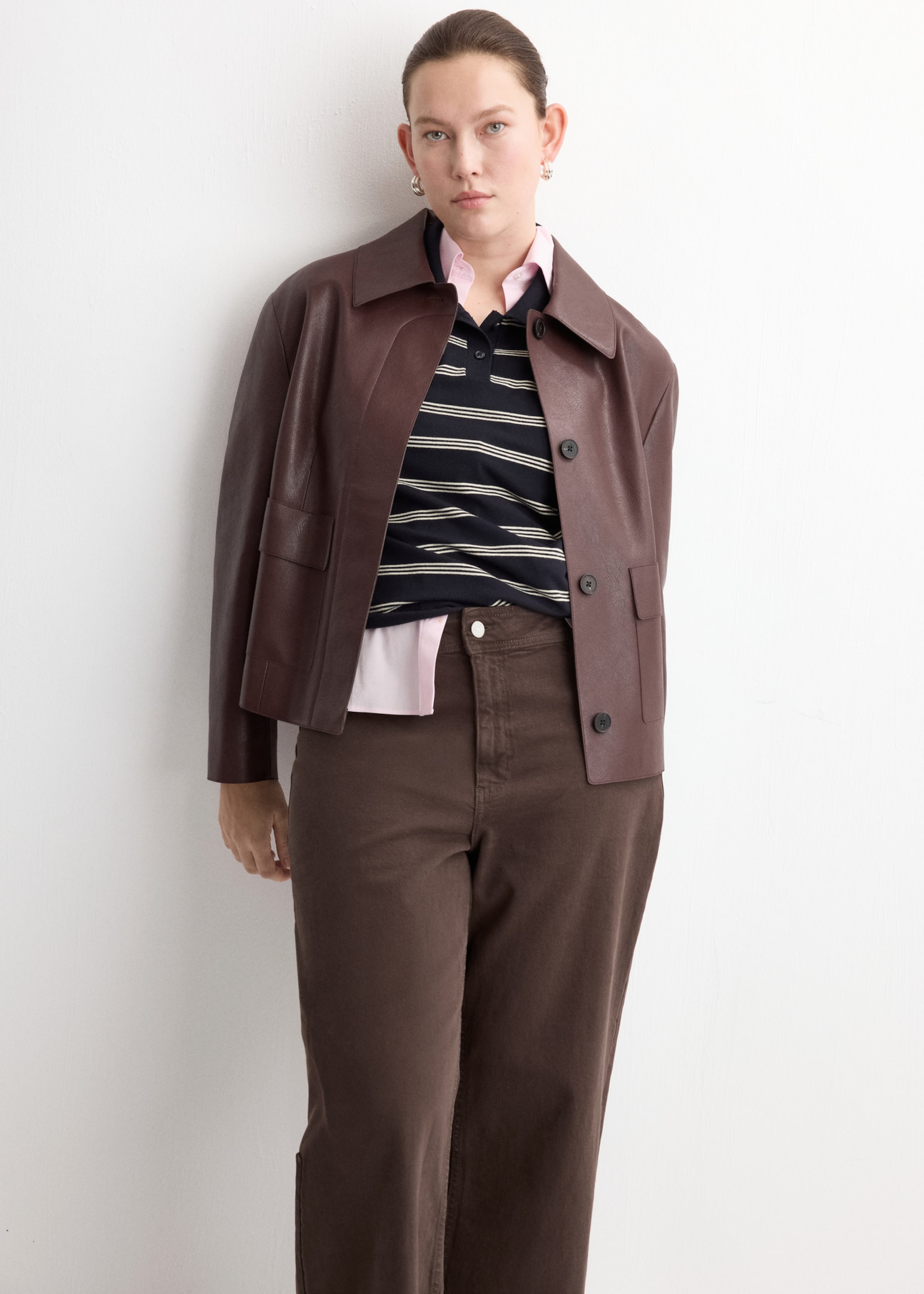 Catherin culotte high-rise jeans - Details of the article 5, Chocolate. Ref: 27043342-00.