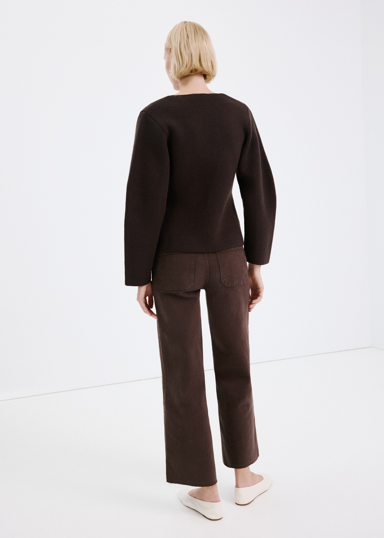 Jean large taille haute à coutures - Verso de l’article