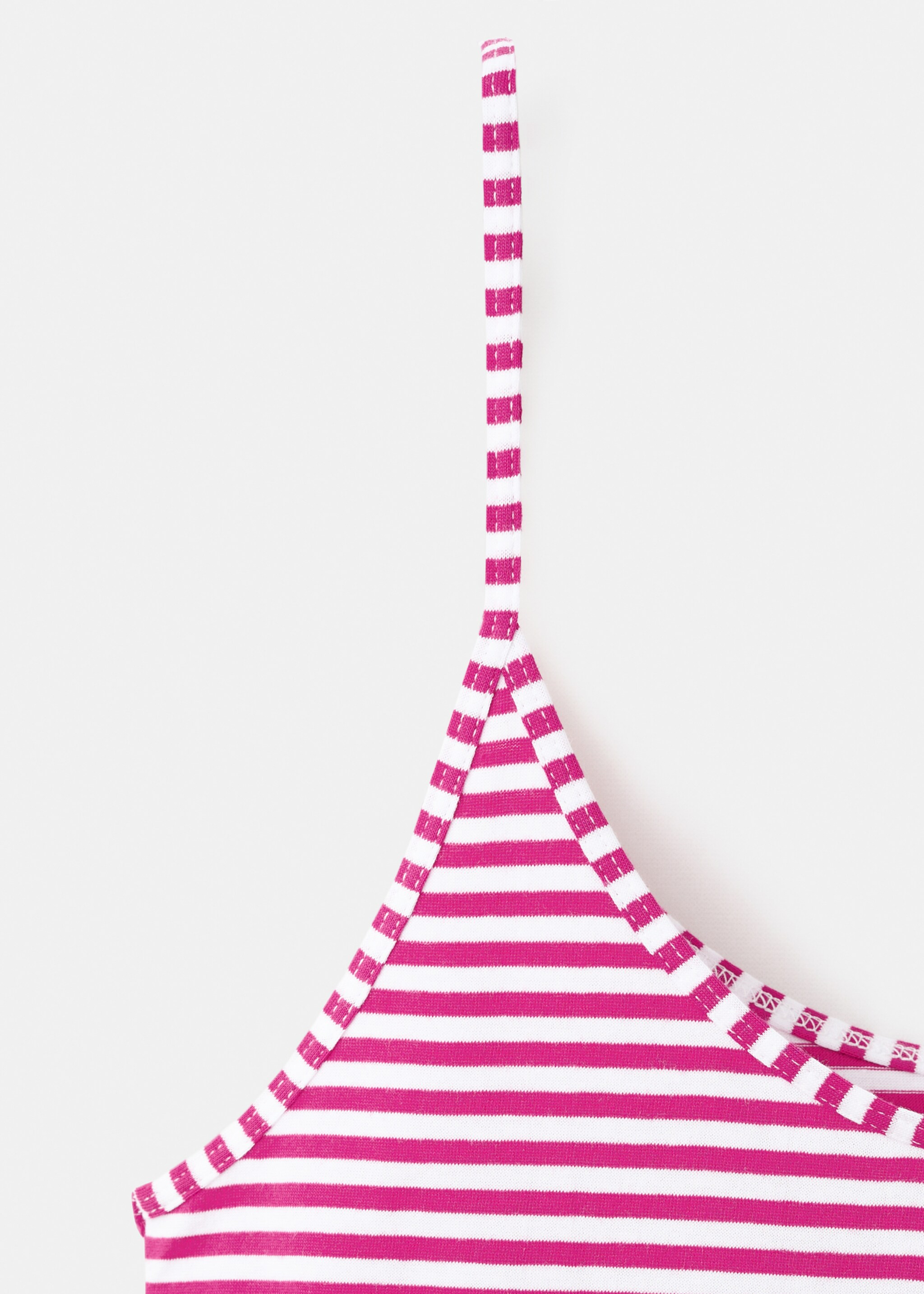 Woven stripe cotton top - Details of the article 8, Fuchsia. Ref: 27043343-00.