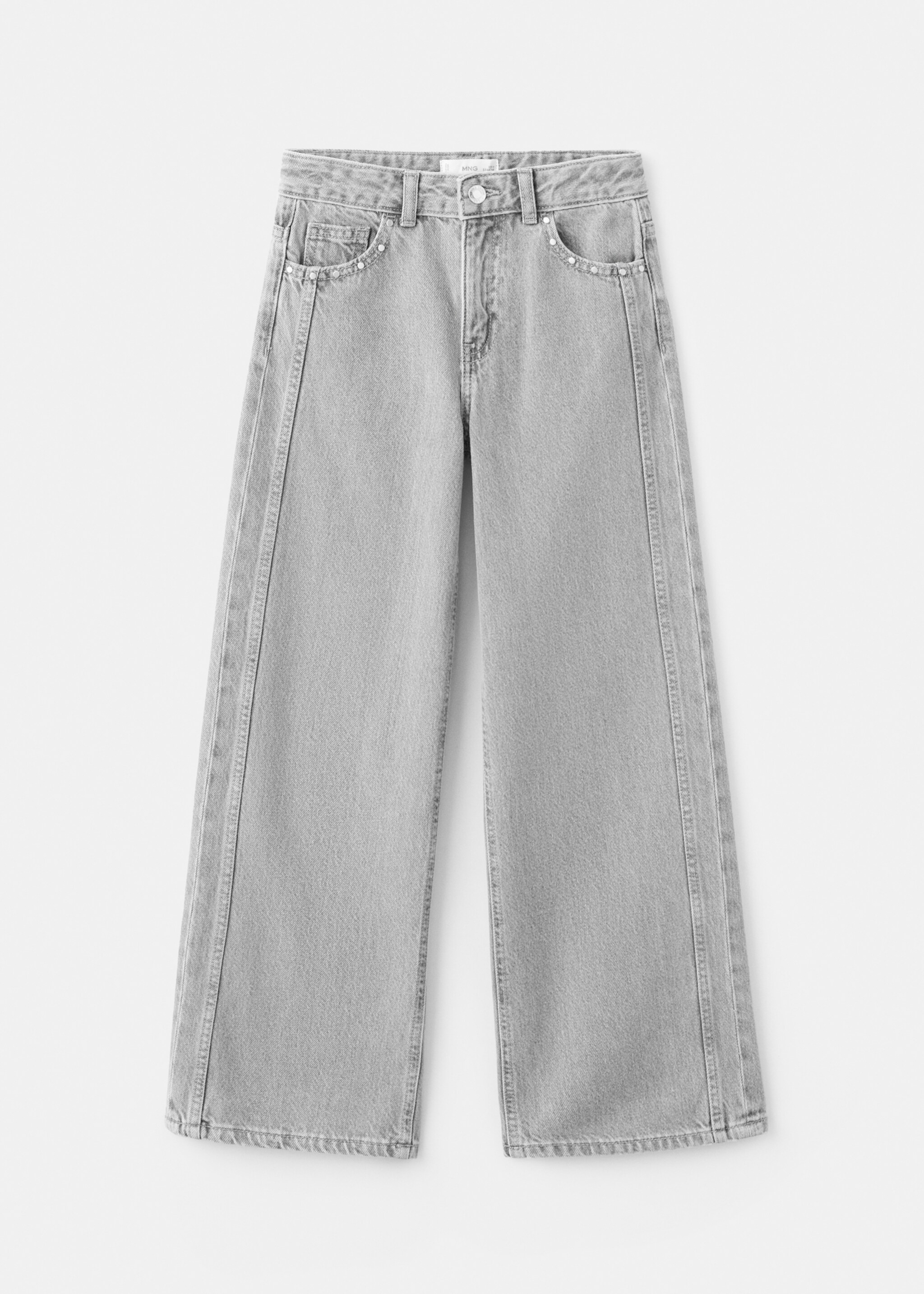 Wide leg jeans with seam detail - Article without model, Denim Grey. Ref: 27043708-00.