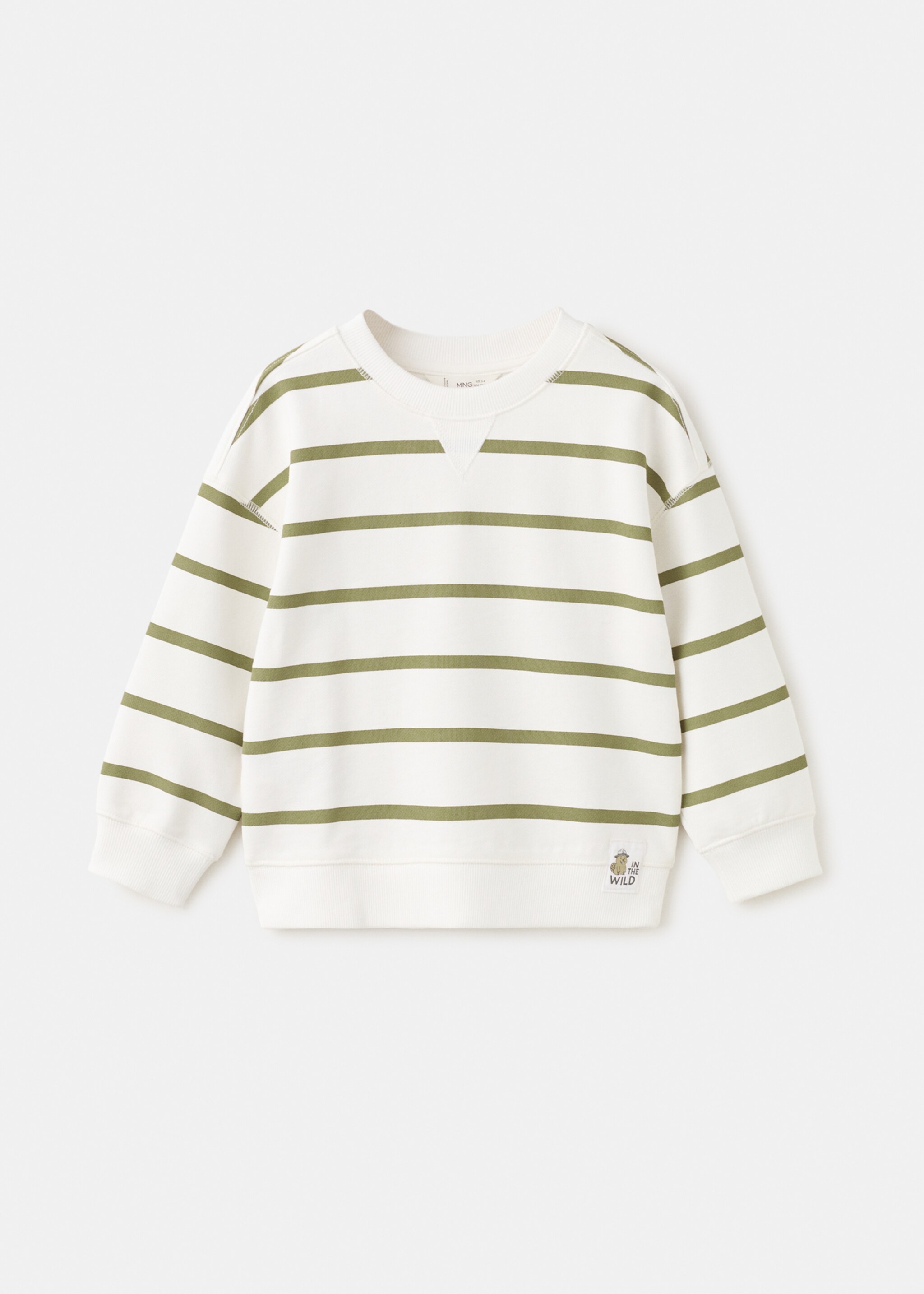 Striped cotton-blend sweatshirt - Article without model, Khaki. Ref: 27043711-00.