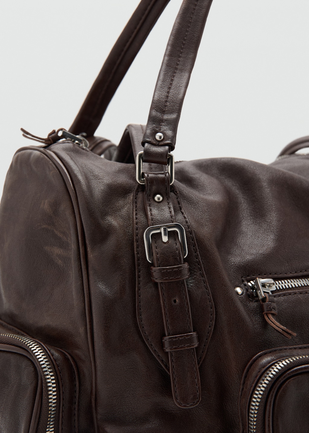 Large leather bowling bag