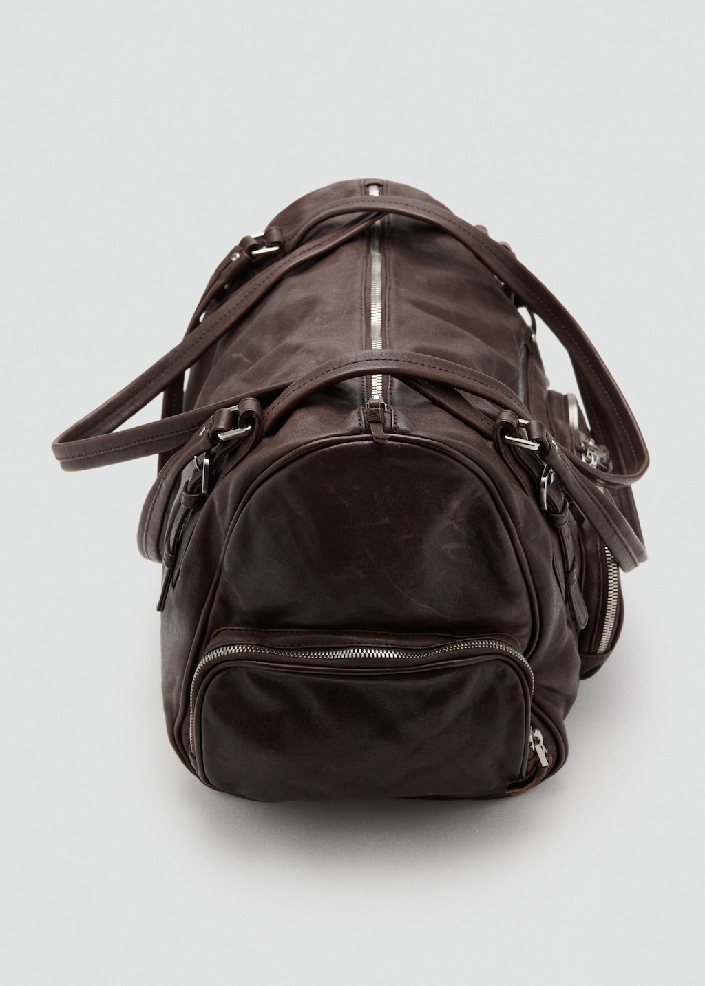 Large leather bowling bag