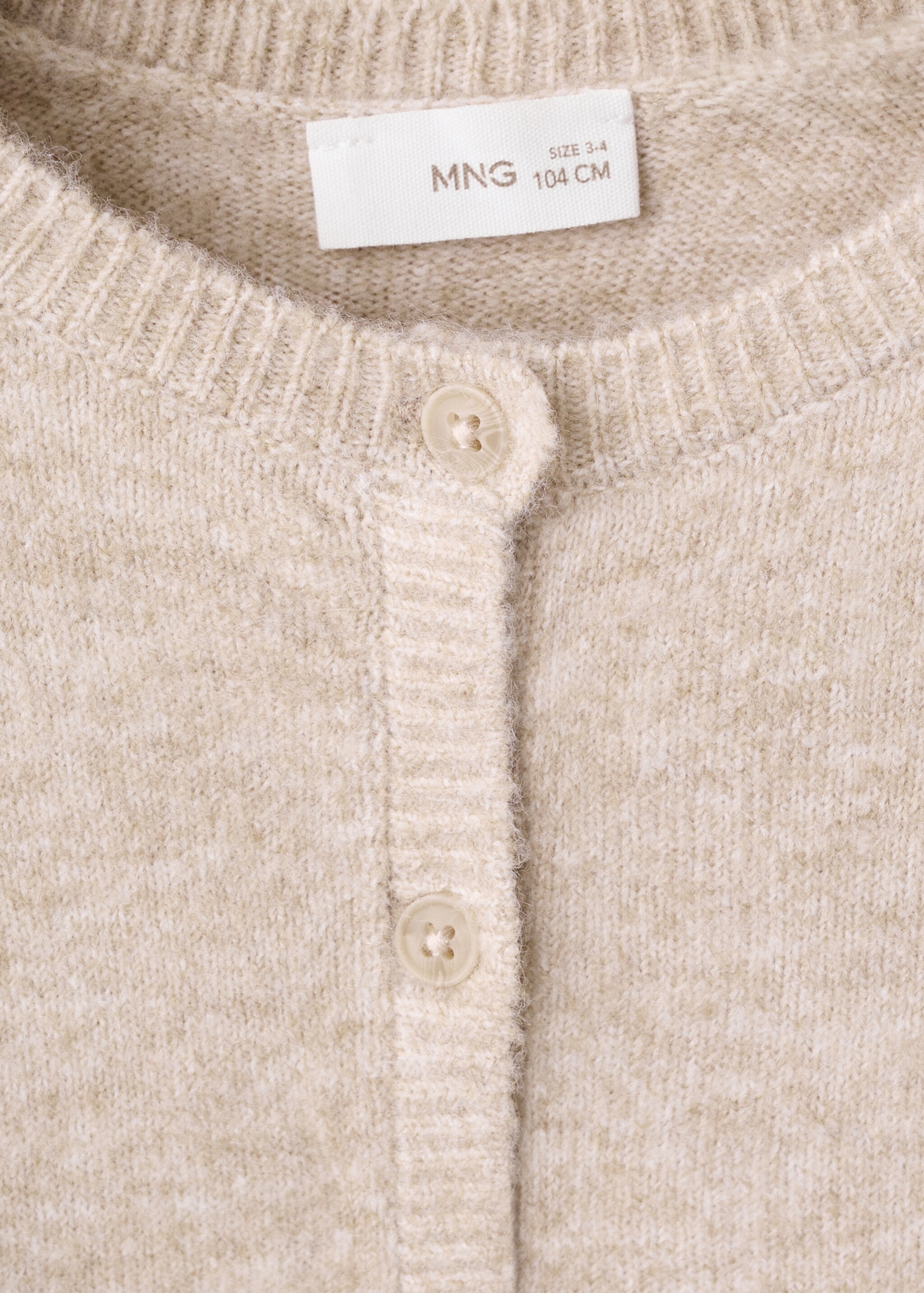 Knitted button cardigan - Details of the article 8, Medium Brown. Ref: 27043731-00.