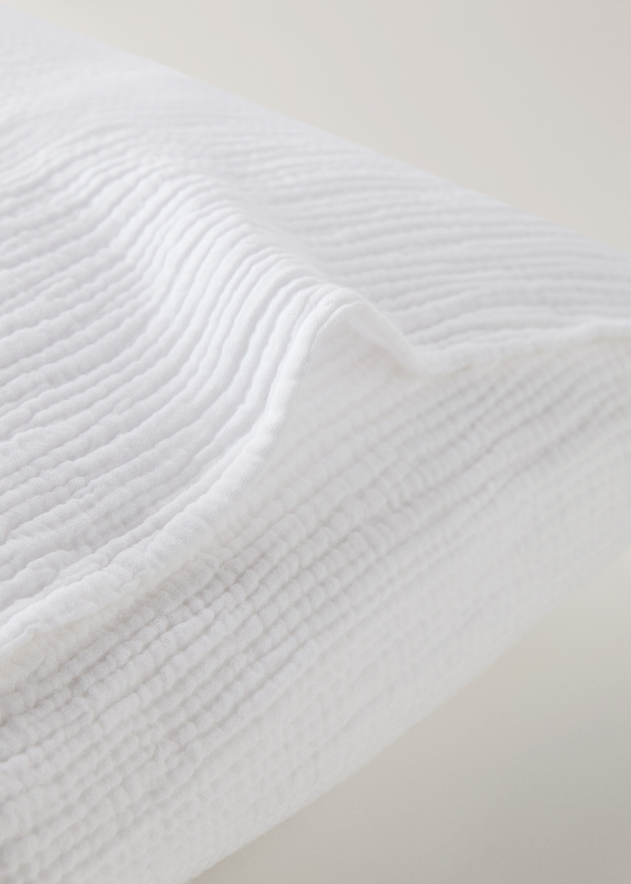 Kopfkissenbezug aus Baumwoll-Gaze (50 x 75 cm) - Detail des Artikels 2, Cremeweiß. Ref: 27043734-00.