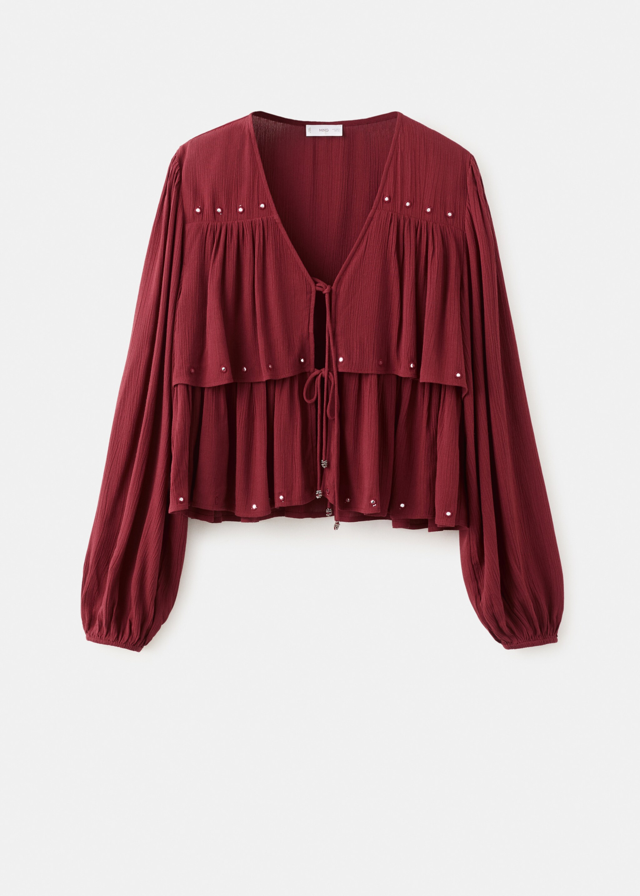 Блуза з рюшами - Товар без моделі, Червоний. Ref: 27043736-00.