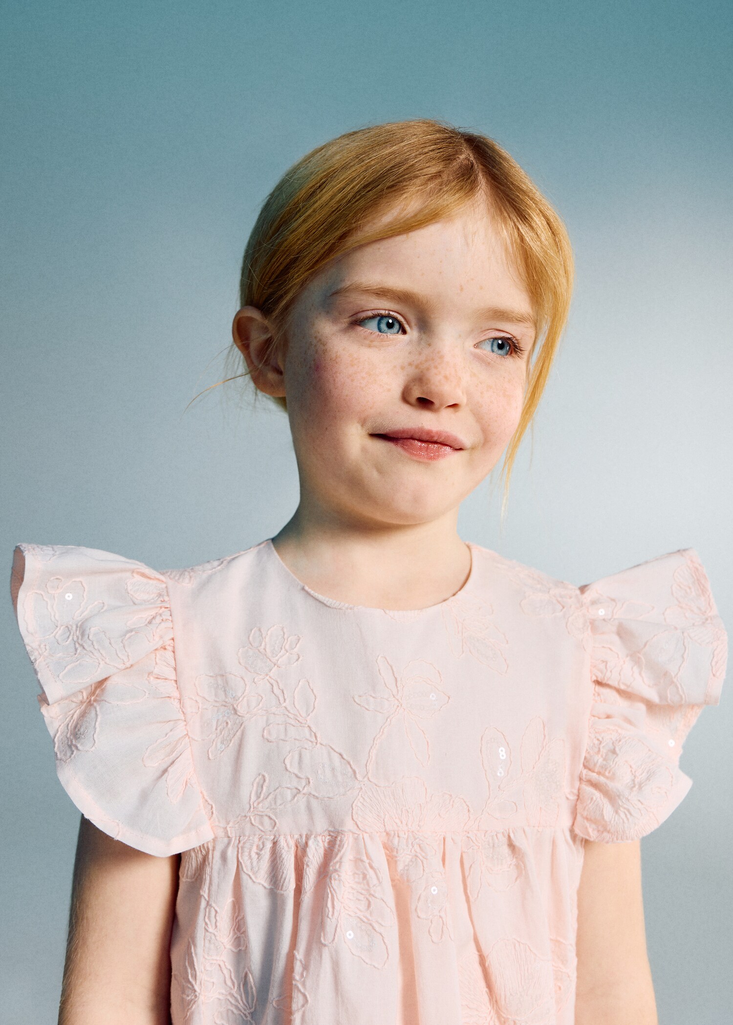 Robe en coton broderie à fleurs - Détail de l'article 1