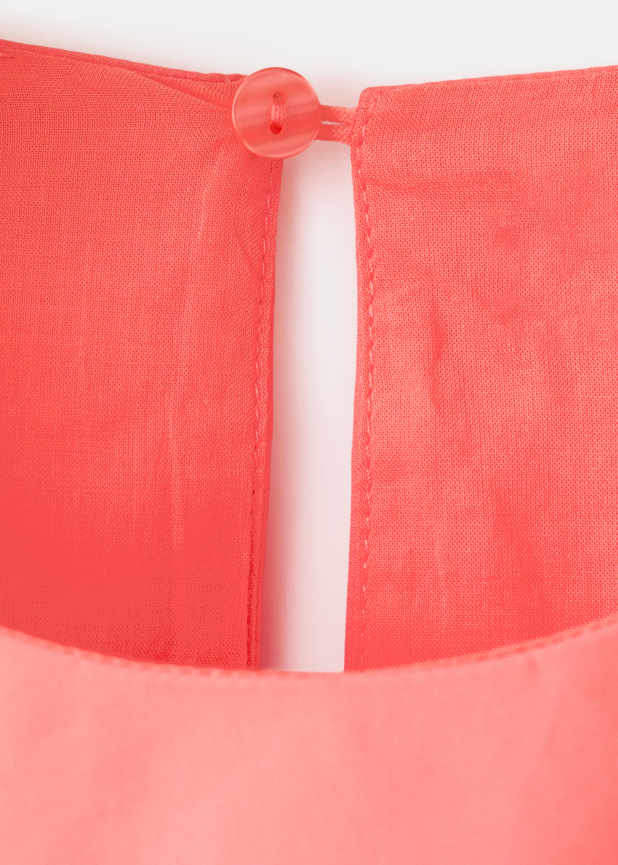 A-line cotton blouse - Details of the article 0, Coral Red. Ref: 27044044-00.