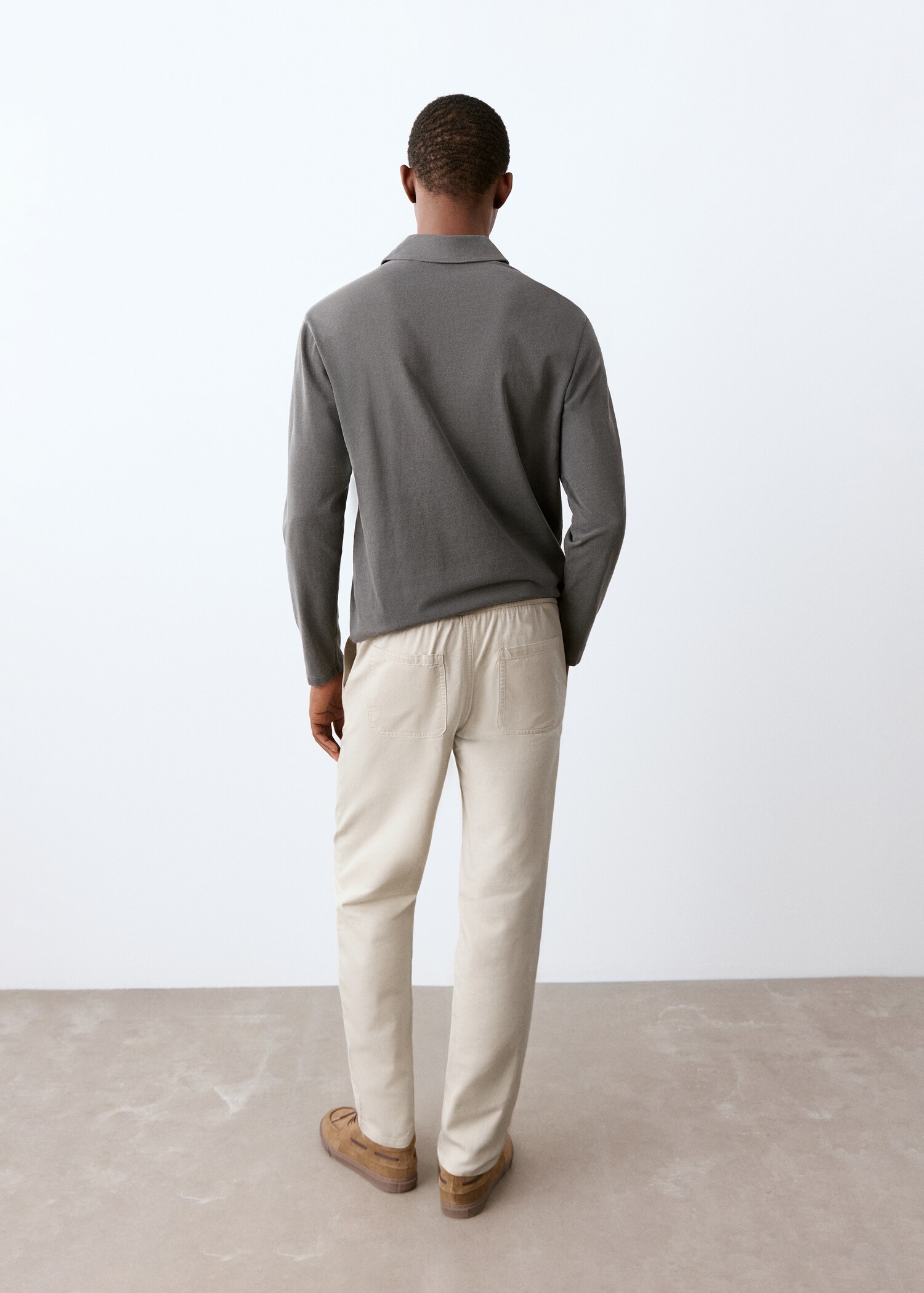 Pantalón algodón lino recto - Revers de l'article