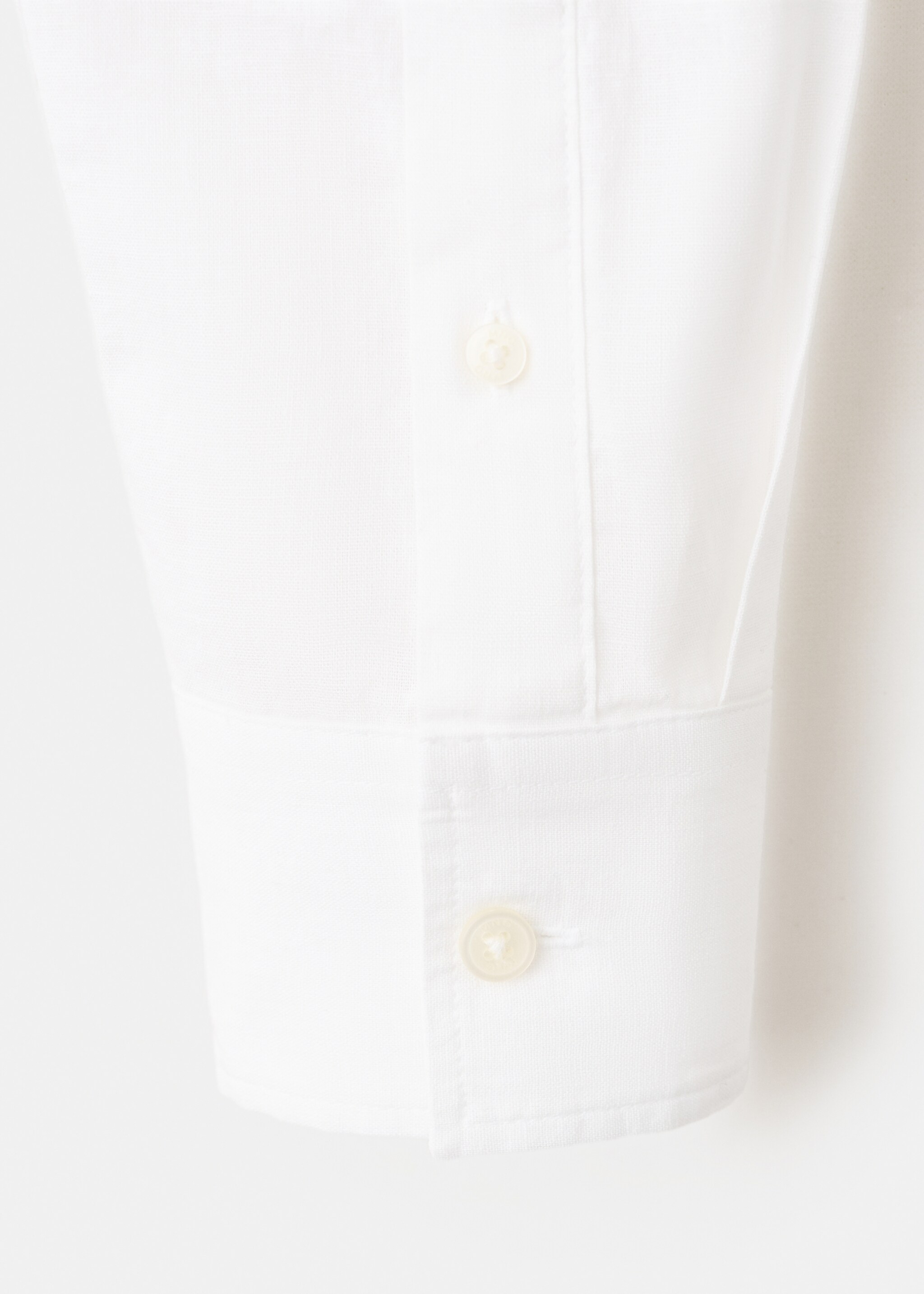 Straight linen shirt - Details of the article 0, Off White. Ref: 27044053-00.