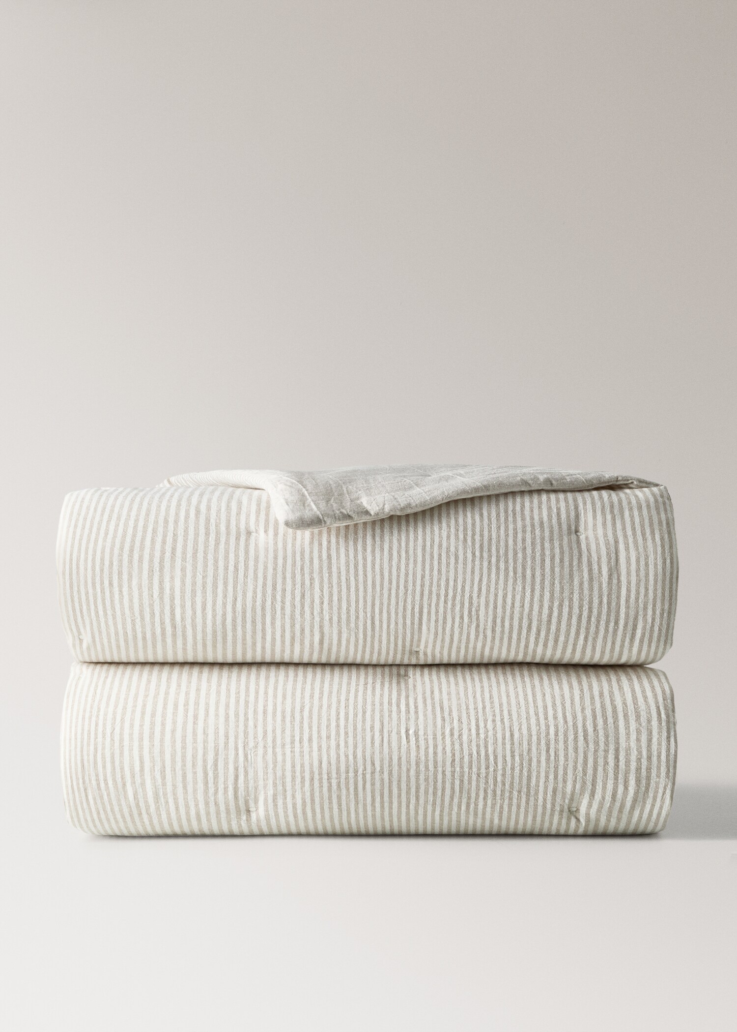 Randigt täcke för barn i bomull och linne för 90 cm säng - Artikel utan modell