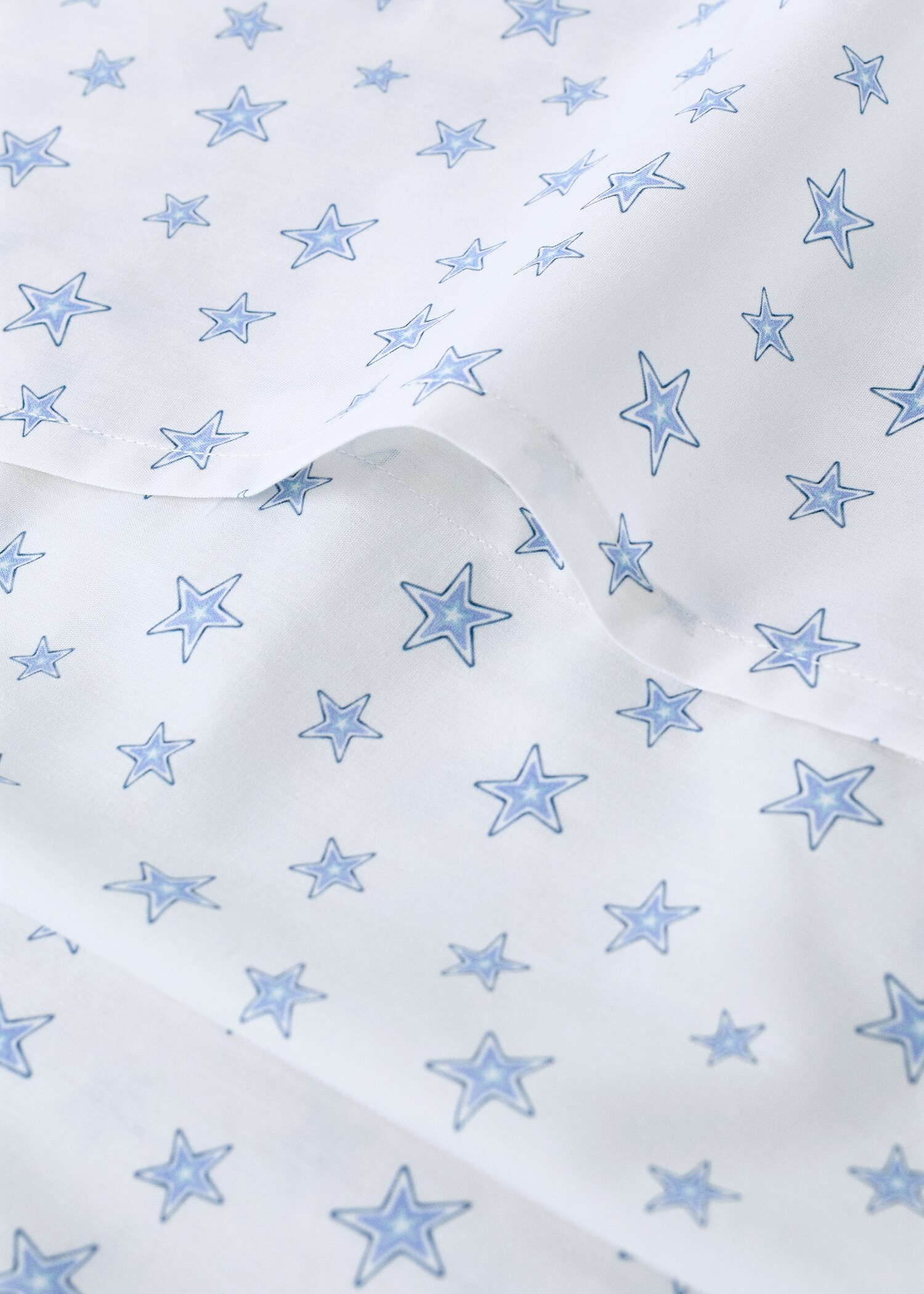 Cot bed duvet cover in star-patterned percale cotton - Details of the article 2