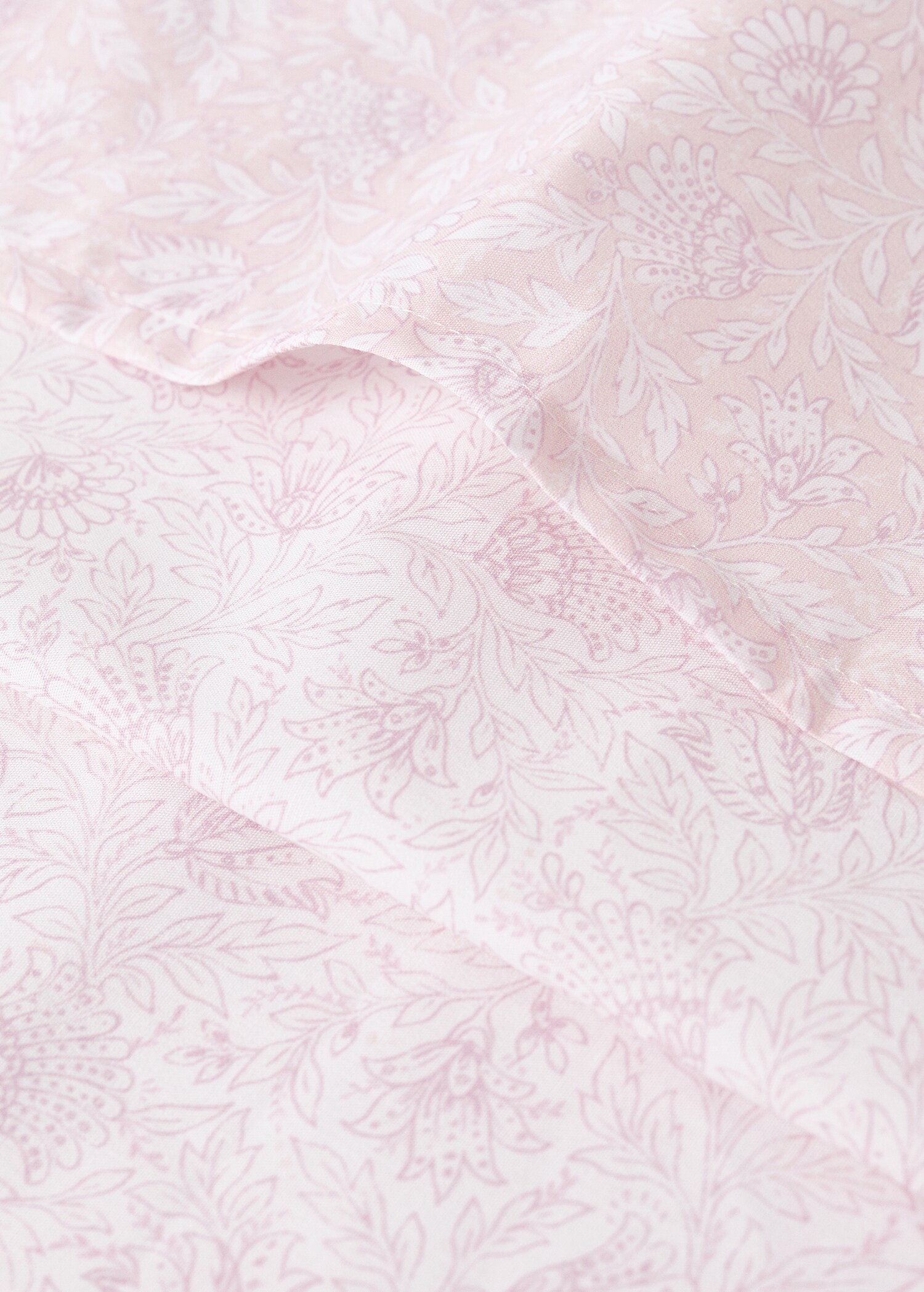 Cot bed duvet cover in cotton percale with floral design - Details of the article 2