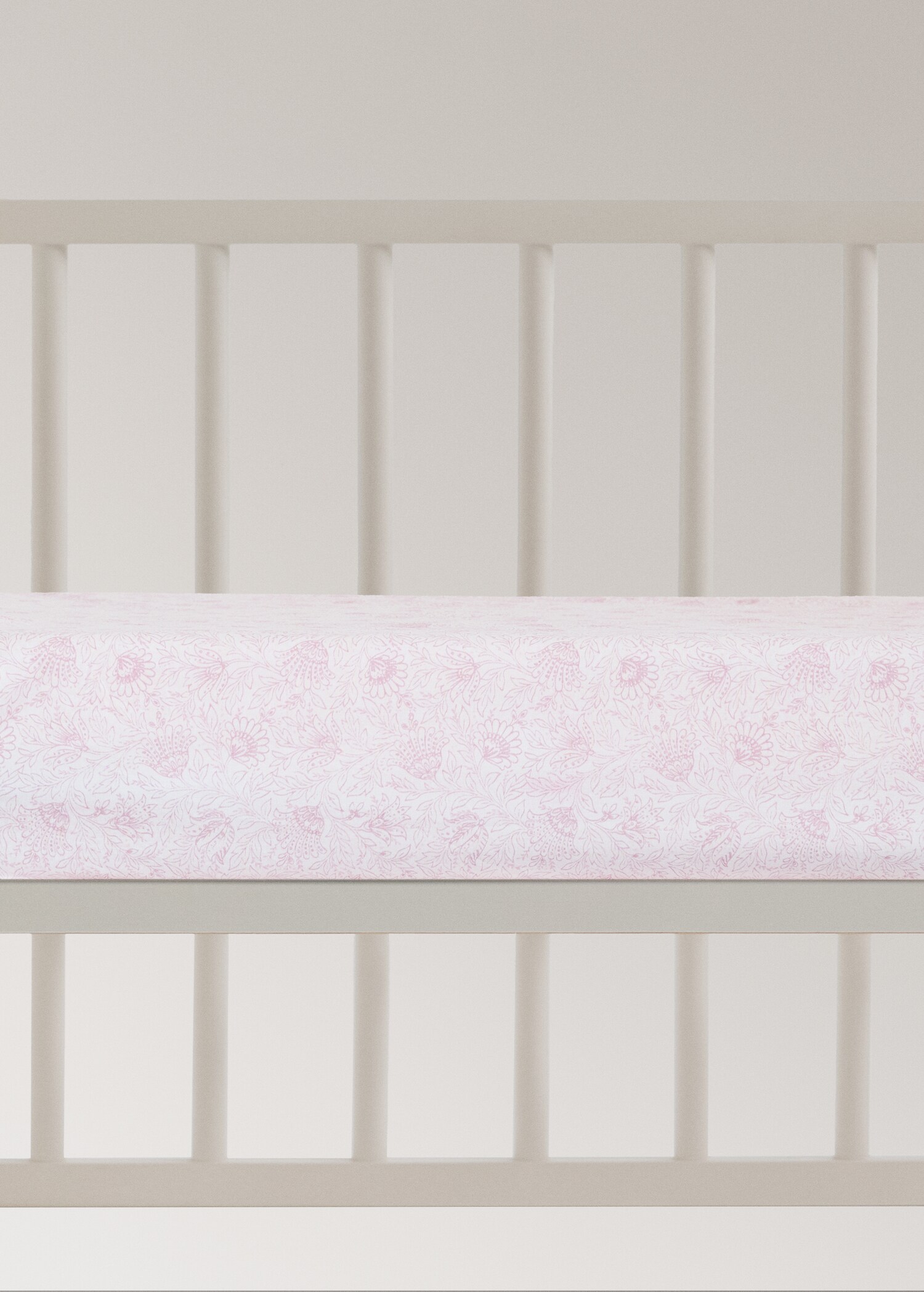 Children's fitted sheet cotton percale floral 60 cm bed - Article without model