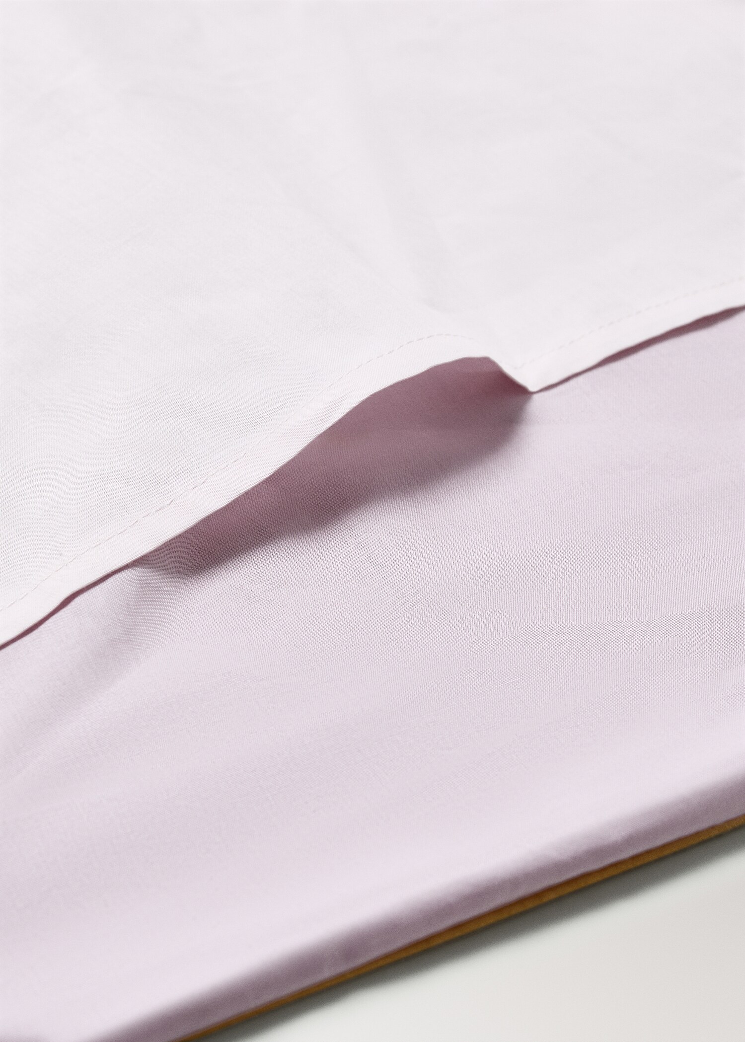Reversible percale cotton duvet cover with contrasting piping for cot - Details of the article 1