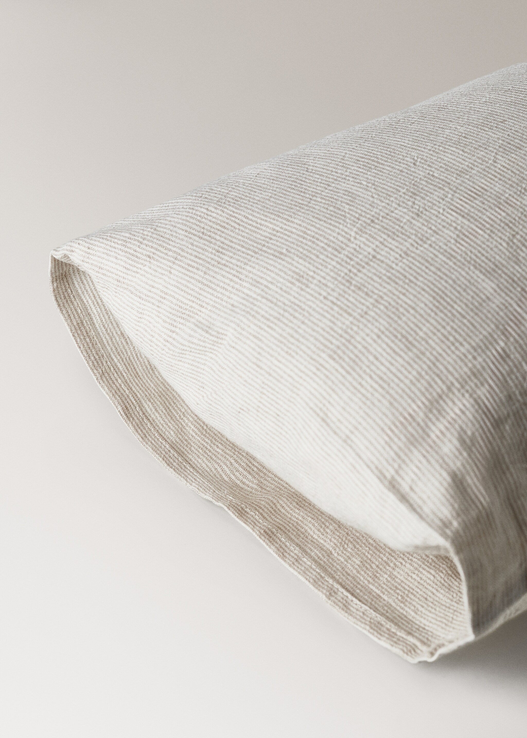 Cot bed pillowcase cotton-linen 30x50cm - Details of the article 1, Sand. Ref: 27044070-00.