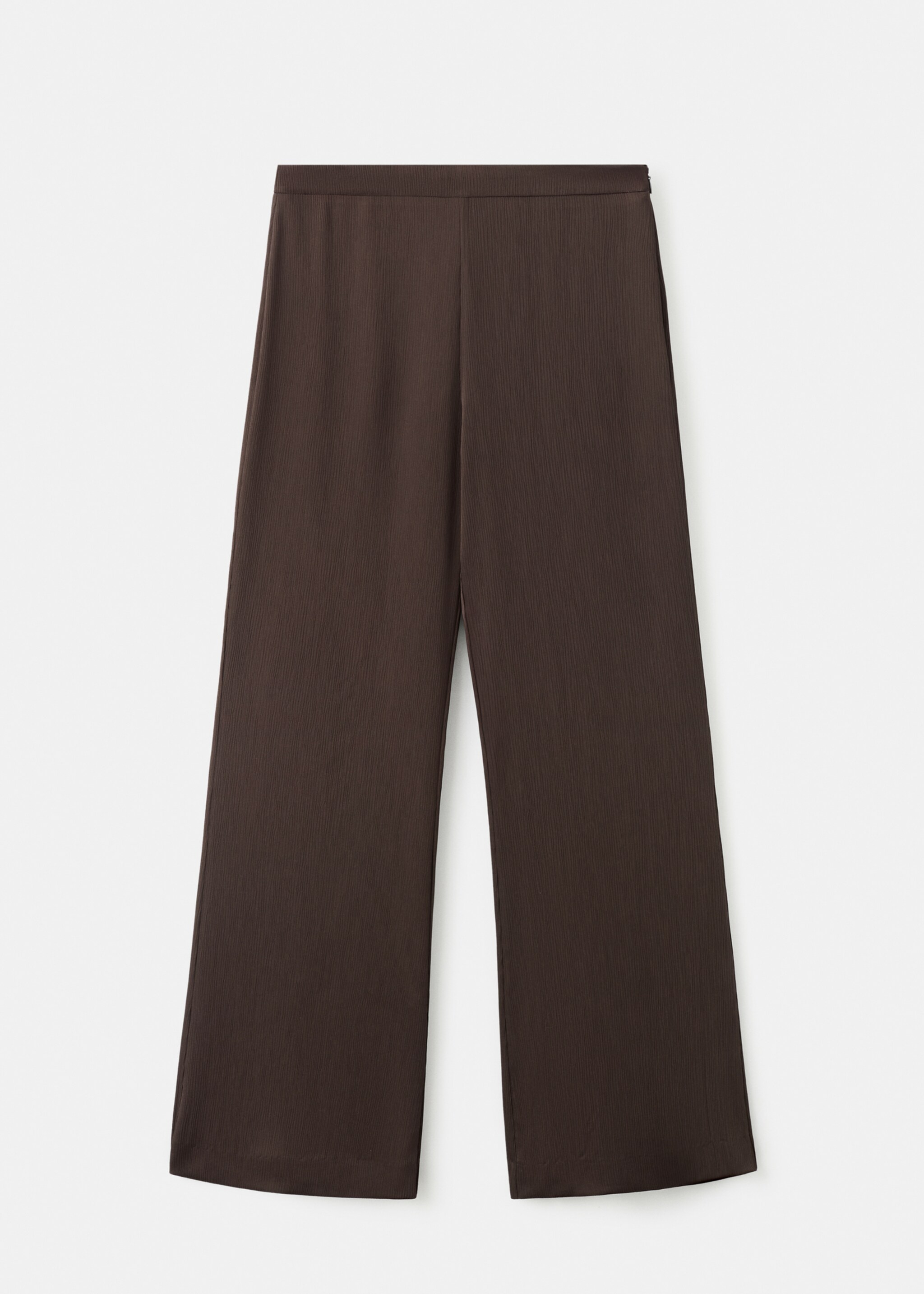 Satin straight-fit trousers - Article without model, Chocolate. Ref: 27044075-00.