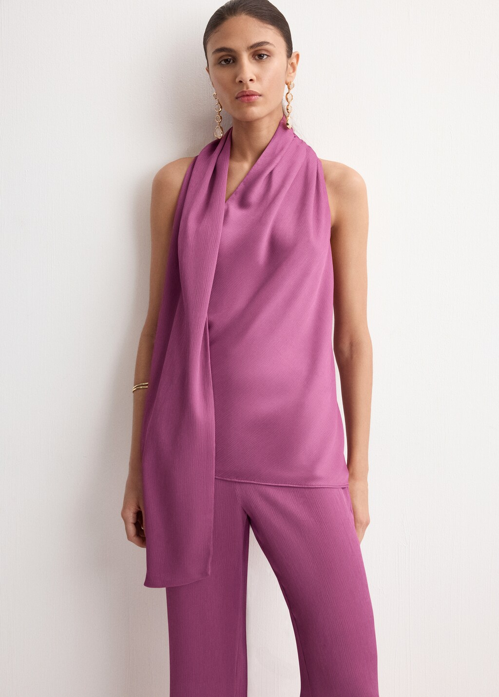 Satin straight-fit pants - image 4