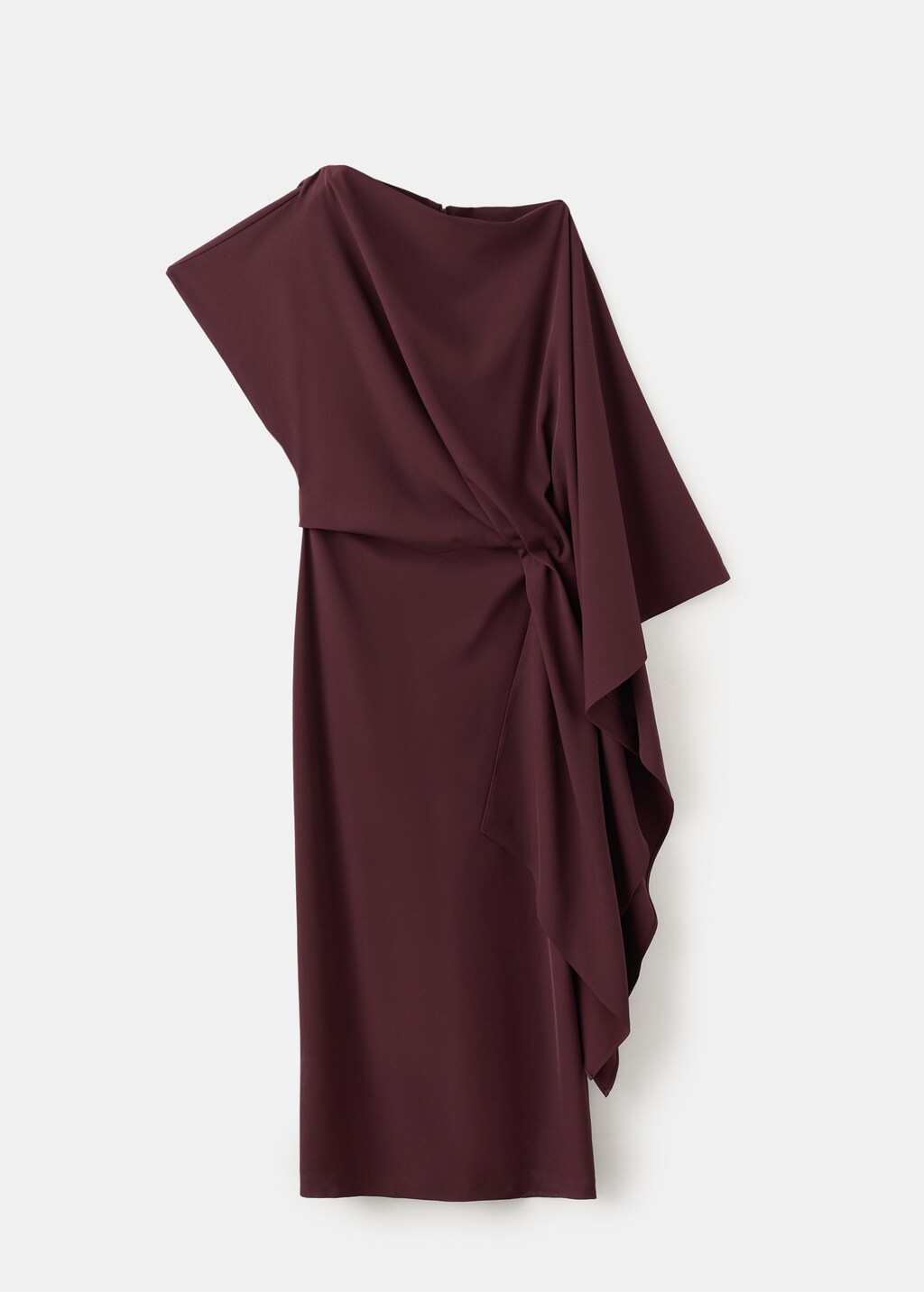 Midi dress with asymmetrical sleeves - image 2