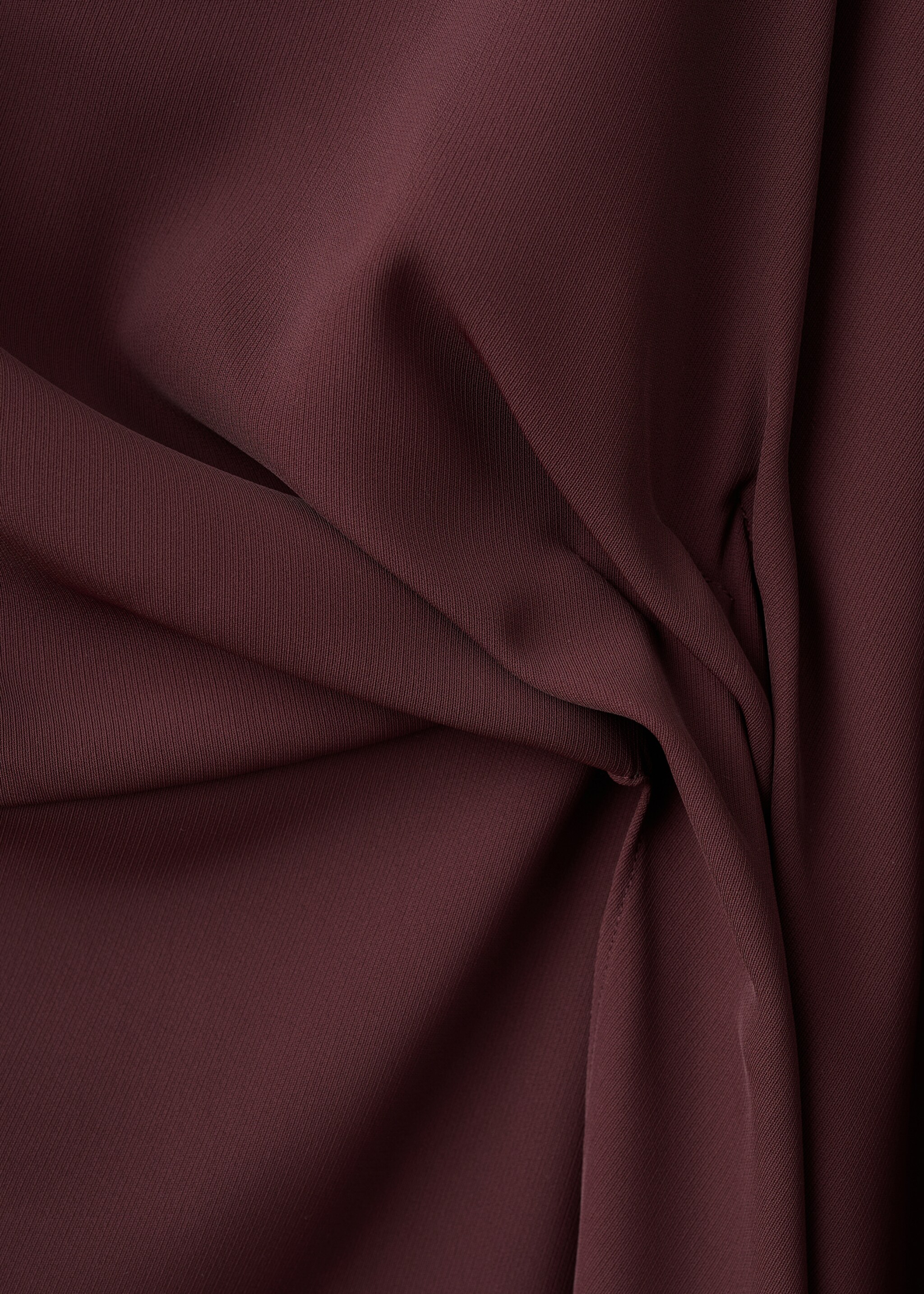 Ruched satin dress - Details of the article 0, Burgundy. Ref: 27044078-00.
