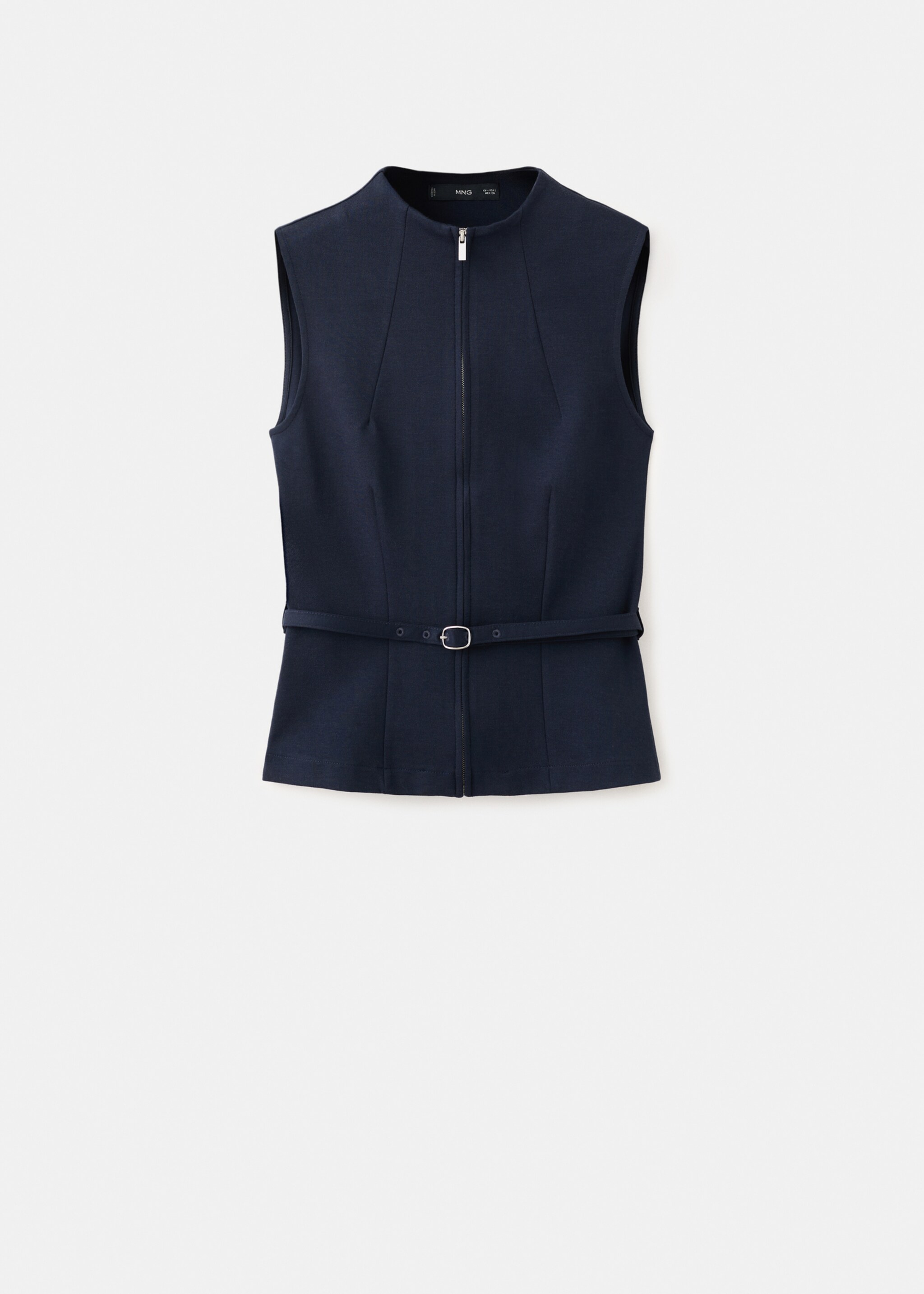 Zipper fitted waistcoat - Article without model, Dark Navy. Ref: 27044079-00.