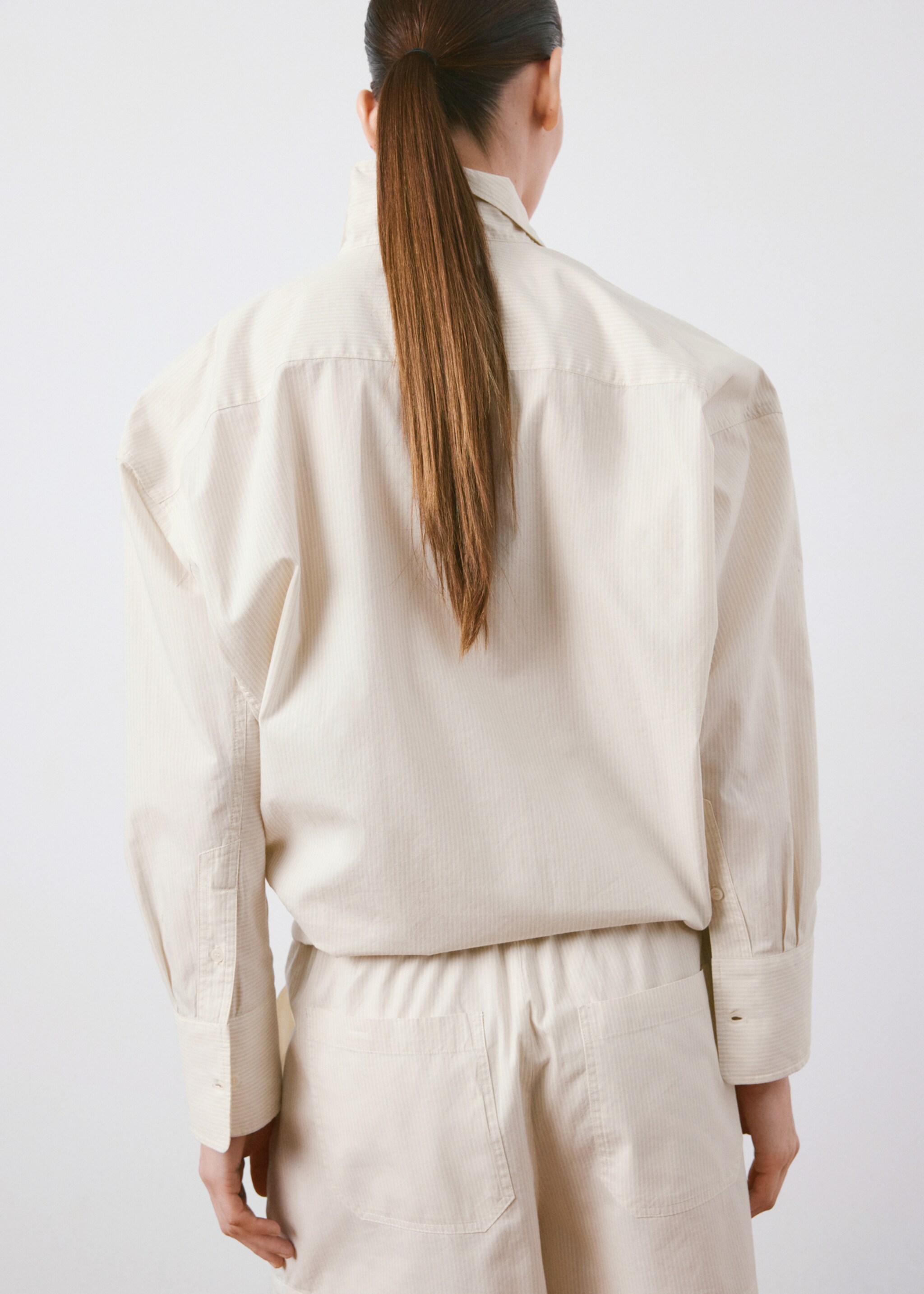 Chemise coton oversize - Verso de l’article, Écru. Ref: 27044081-00.